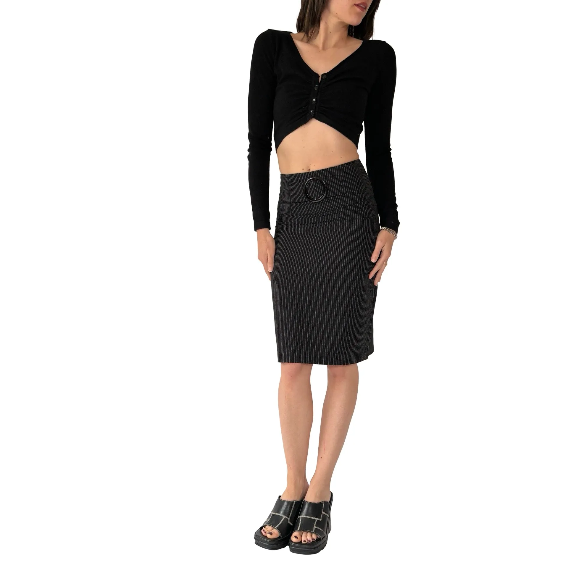 2000s Pinstripe Pencil Skirt (XS)
