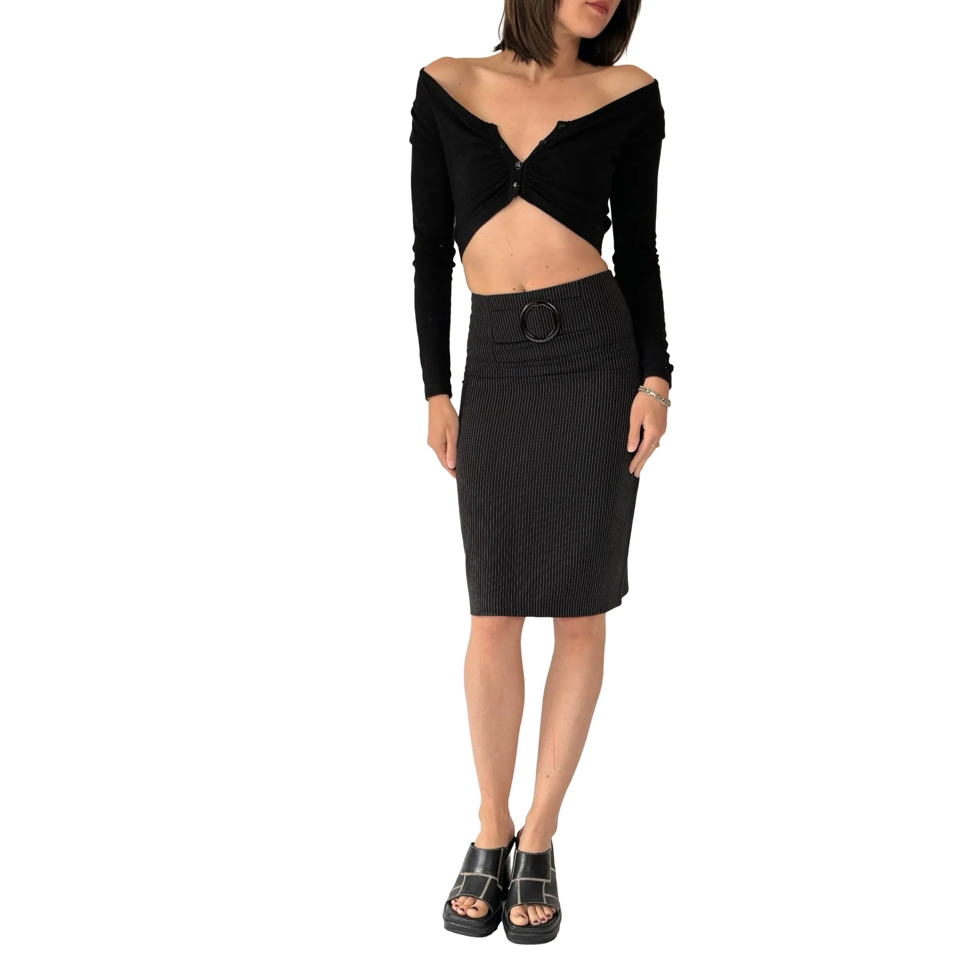 2000s Pinstripe Pencil Skirt (XS)