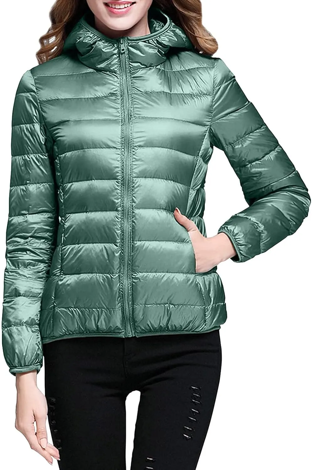 2024 Women Warm Lightweight Hooded Windproof Winter Coat With Recycled Insulation Winter Slim Vintage Coats