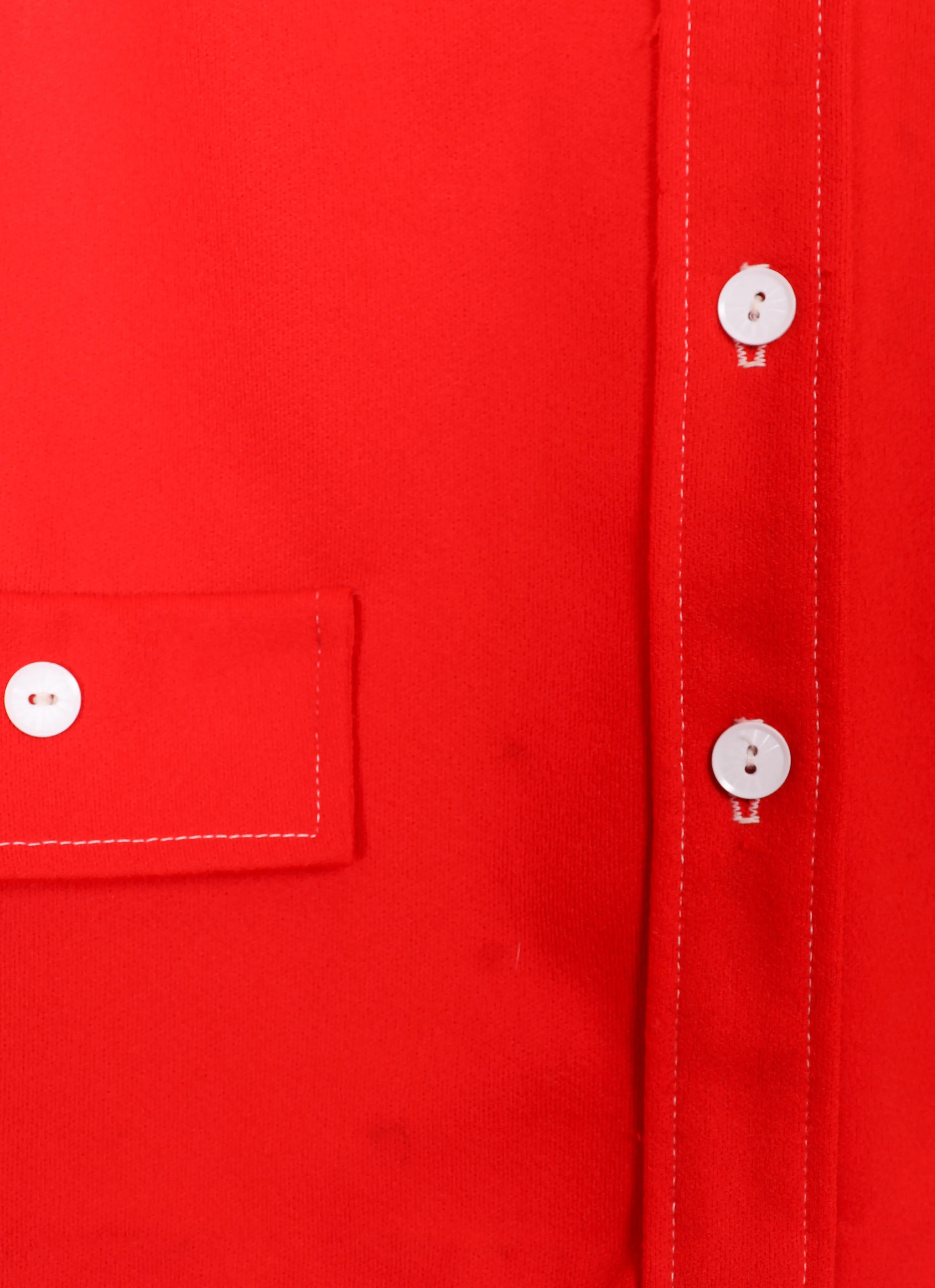 60s-70s NPC Fashions Red Polyester Button Up