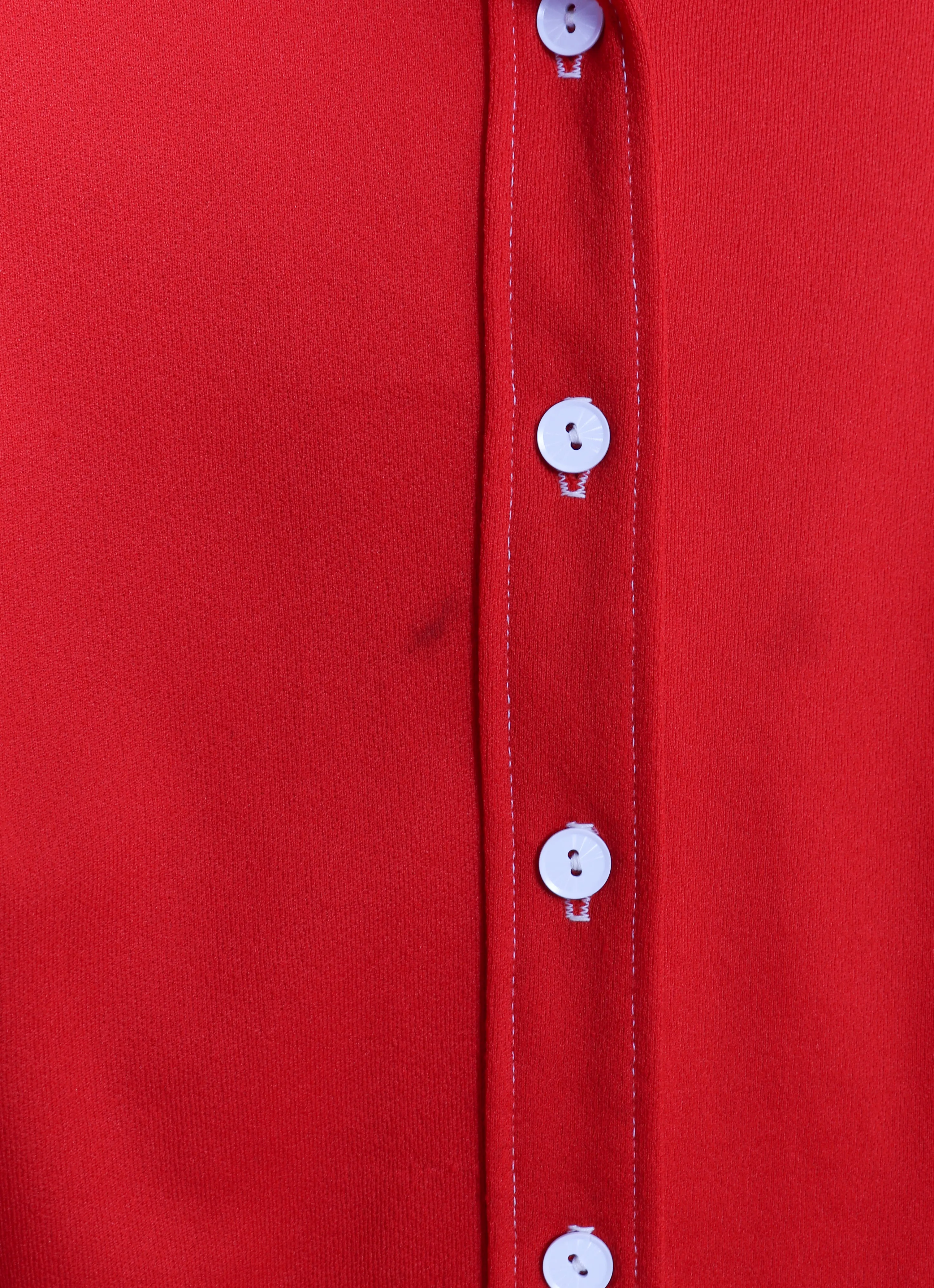 60s-70s NPC Fashions Red Polyester Button Up