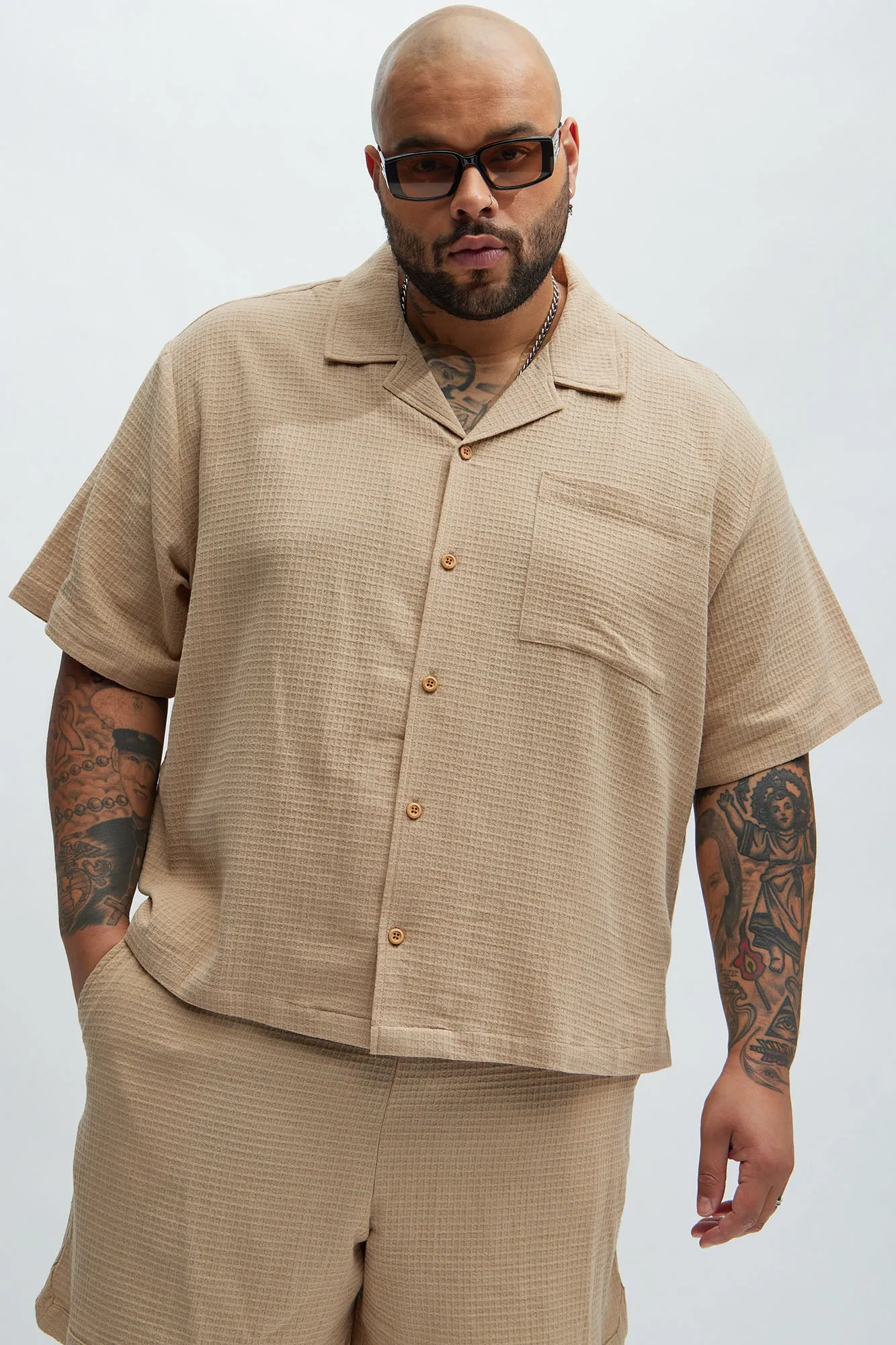 Belgian Textured Shirt - Tan