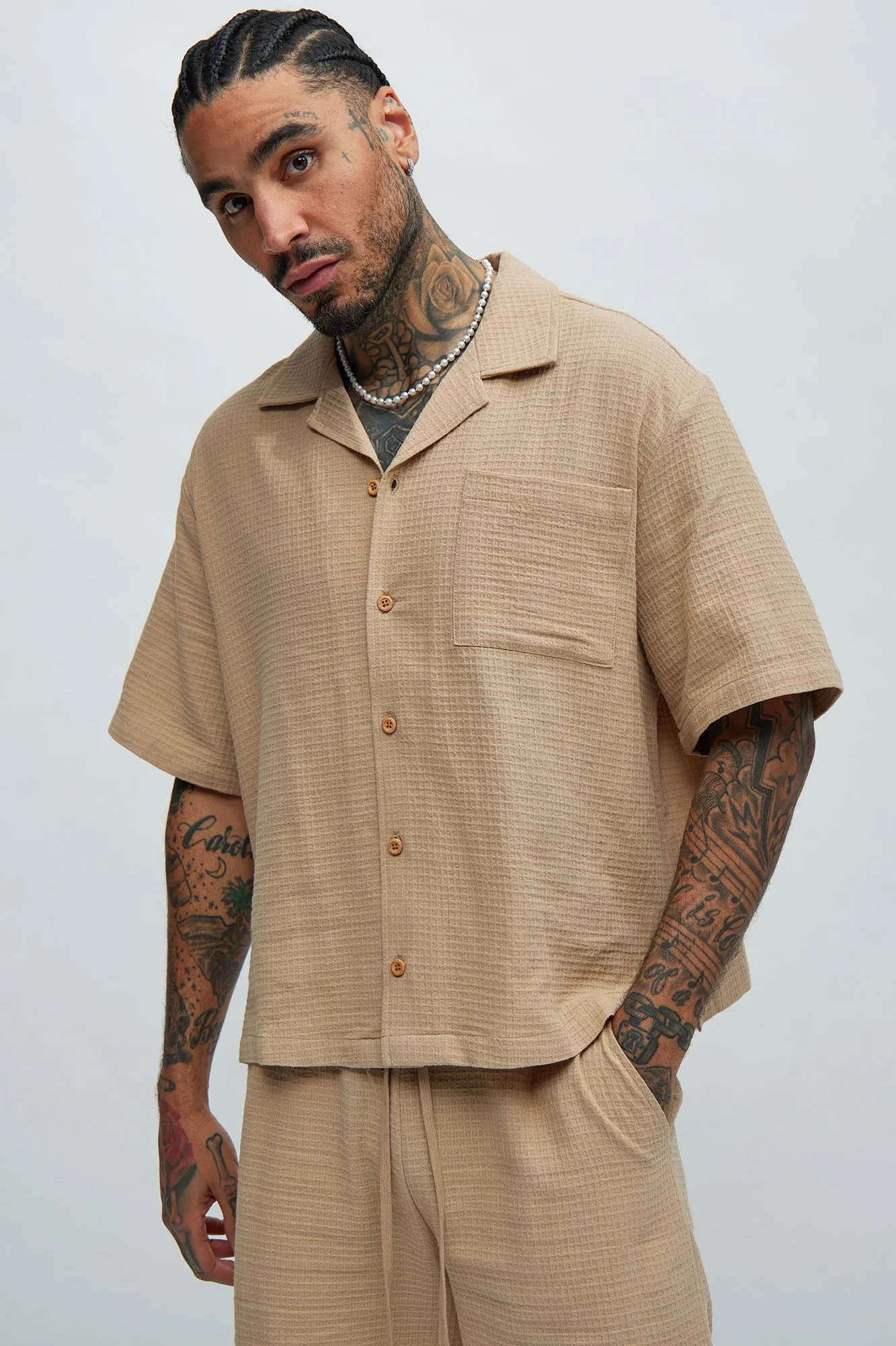 Belgian Textured Shirt - Tan