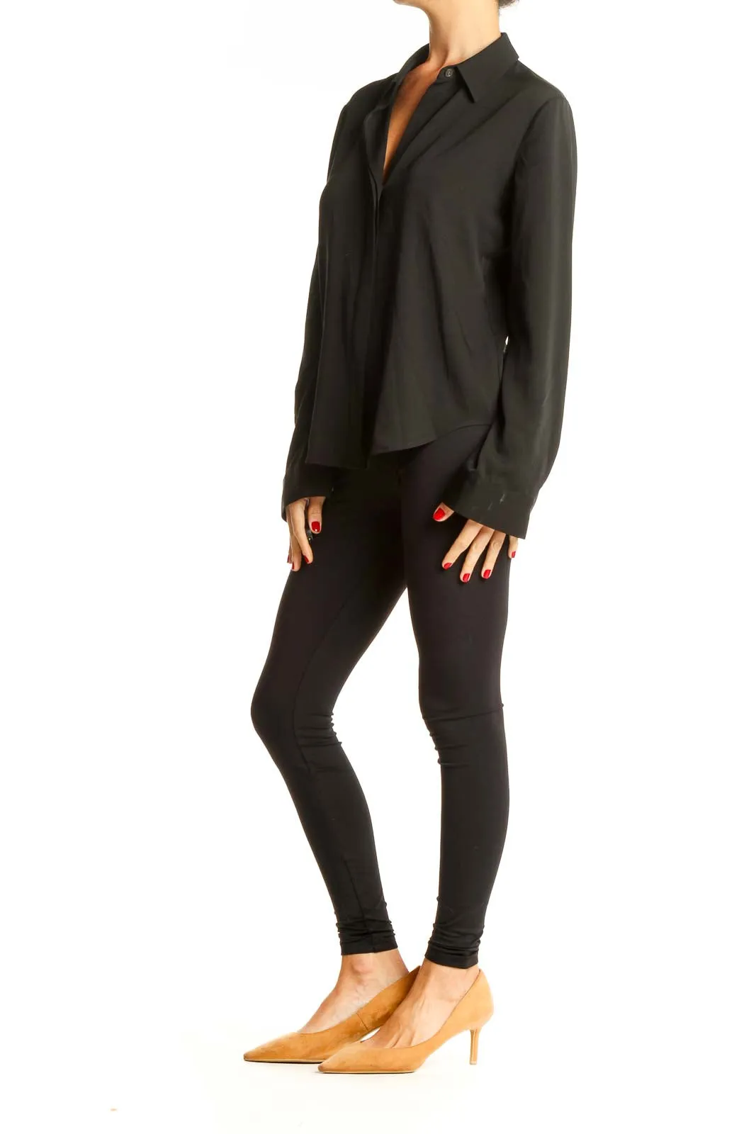 Black Button Up Top