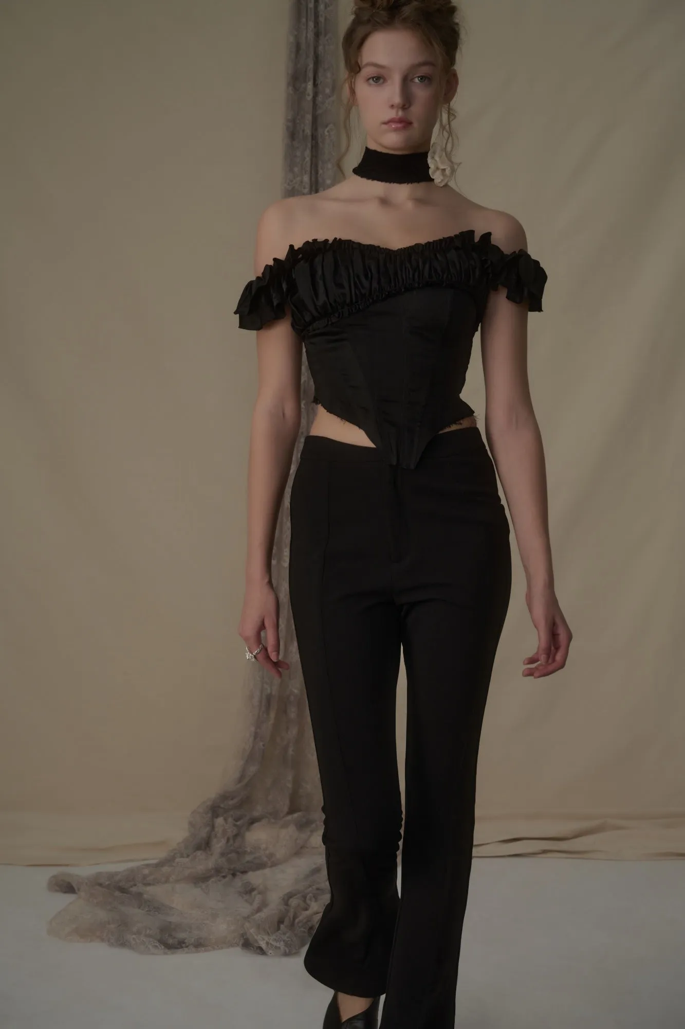 Black Silky Pod Top