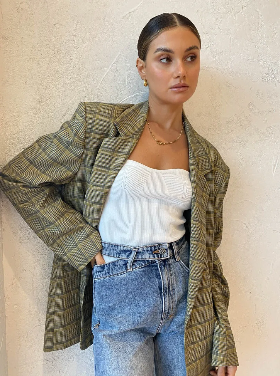 Blanca Jensen Blazer in Khaki/Blue