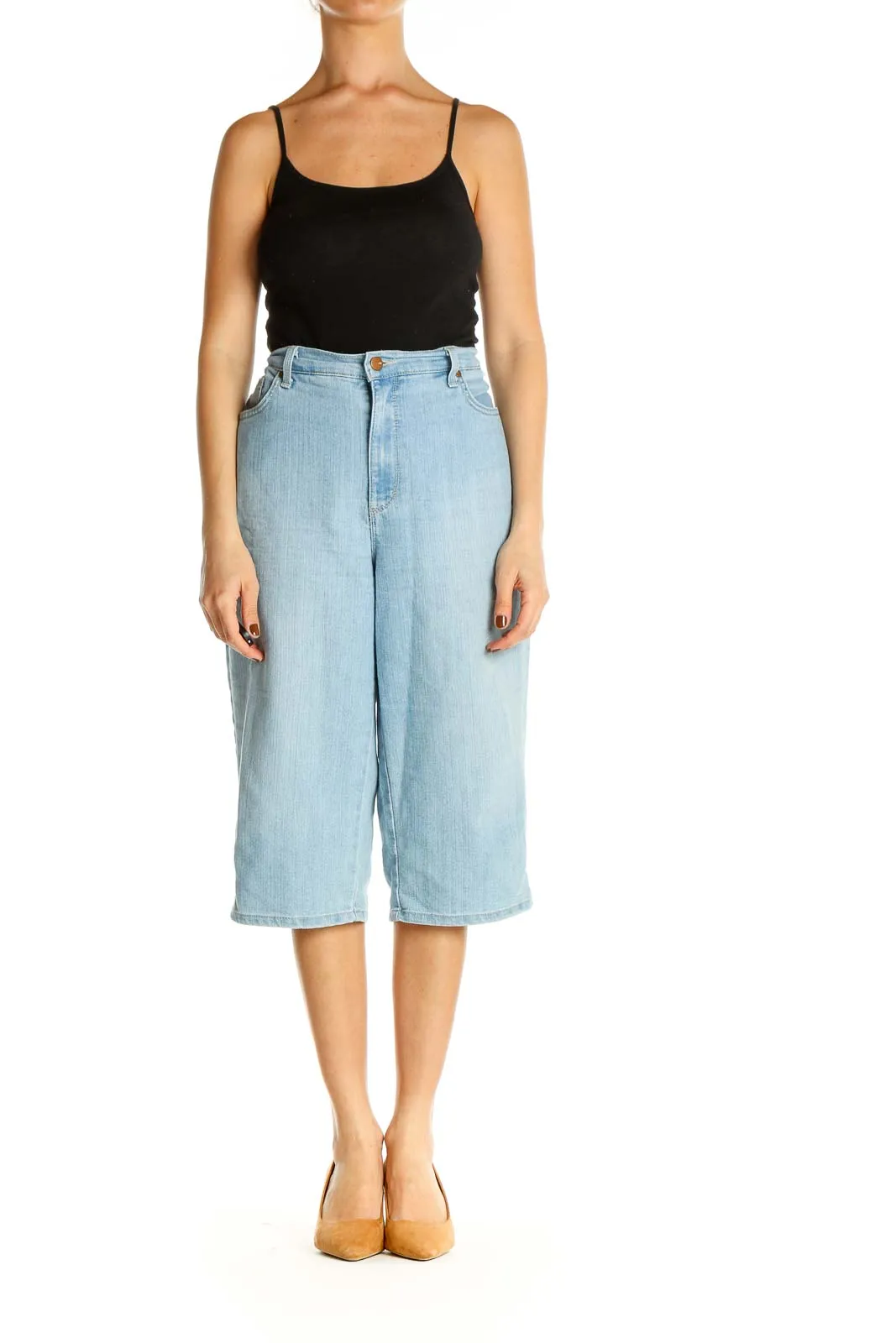 Blue Textured All Day Wear Shorts