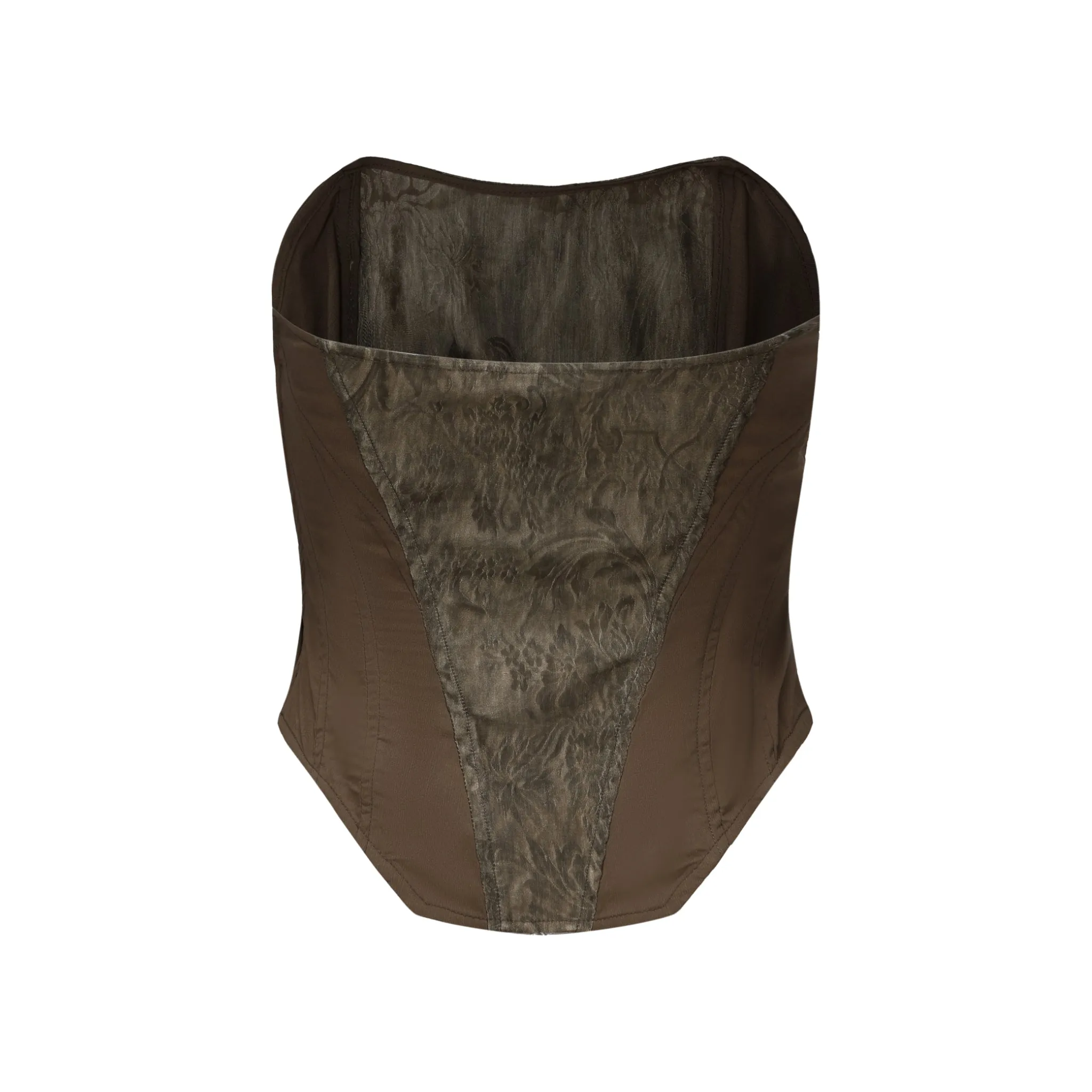 Brown Jacquard Blend Tube Top