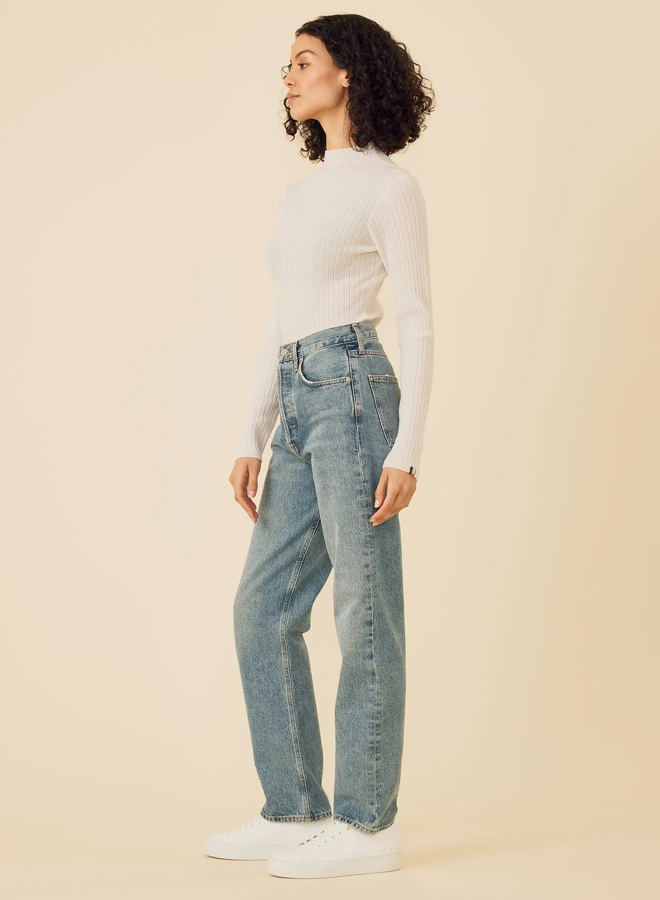 Carter Merino Mockneck - Ivory