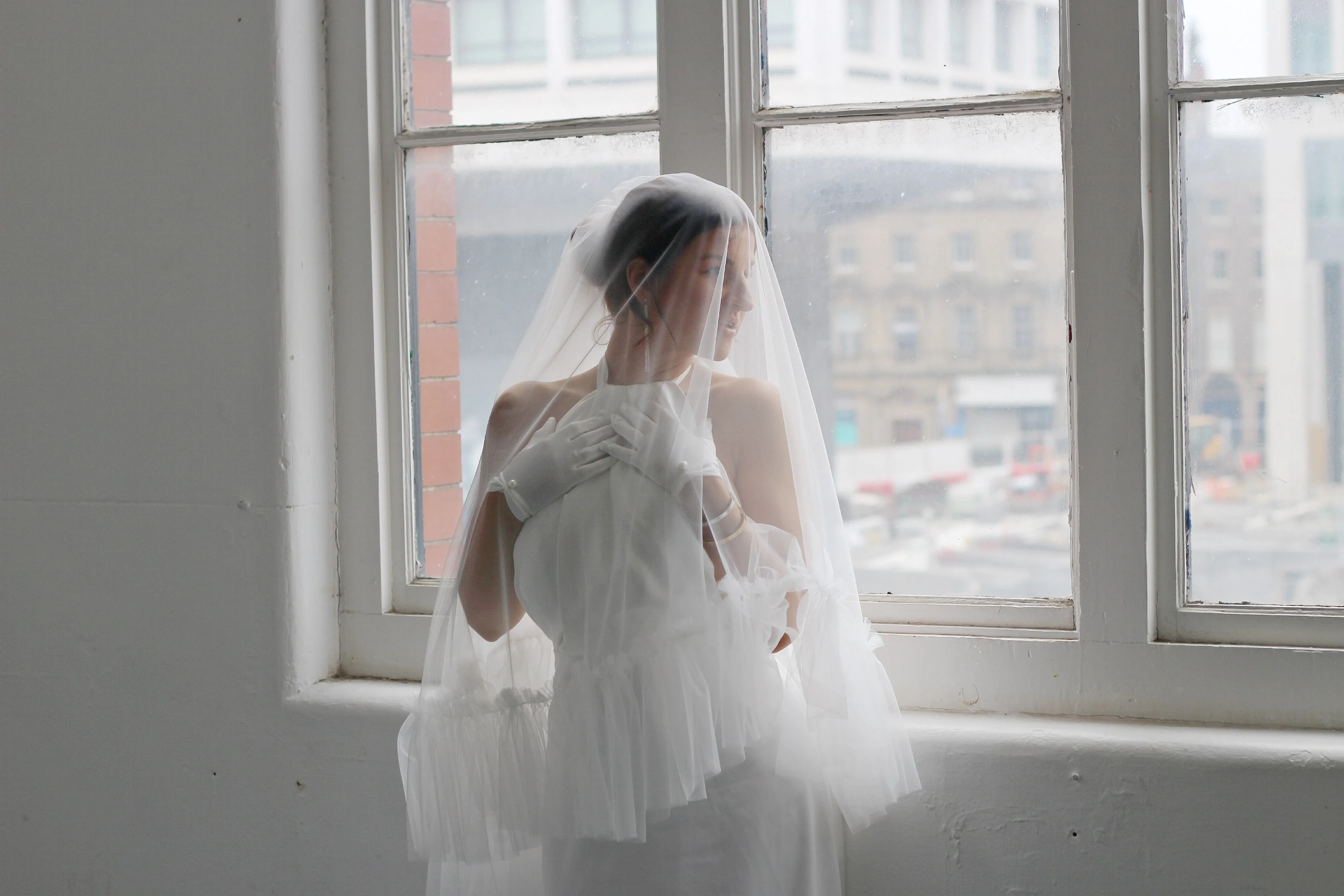 Cathedral Ruffled Wedding Veil