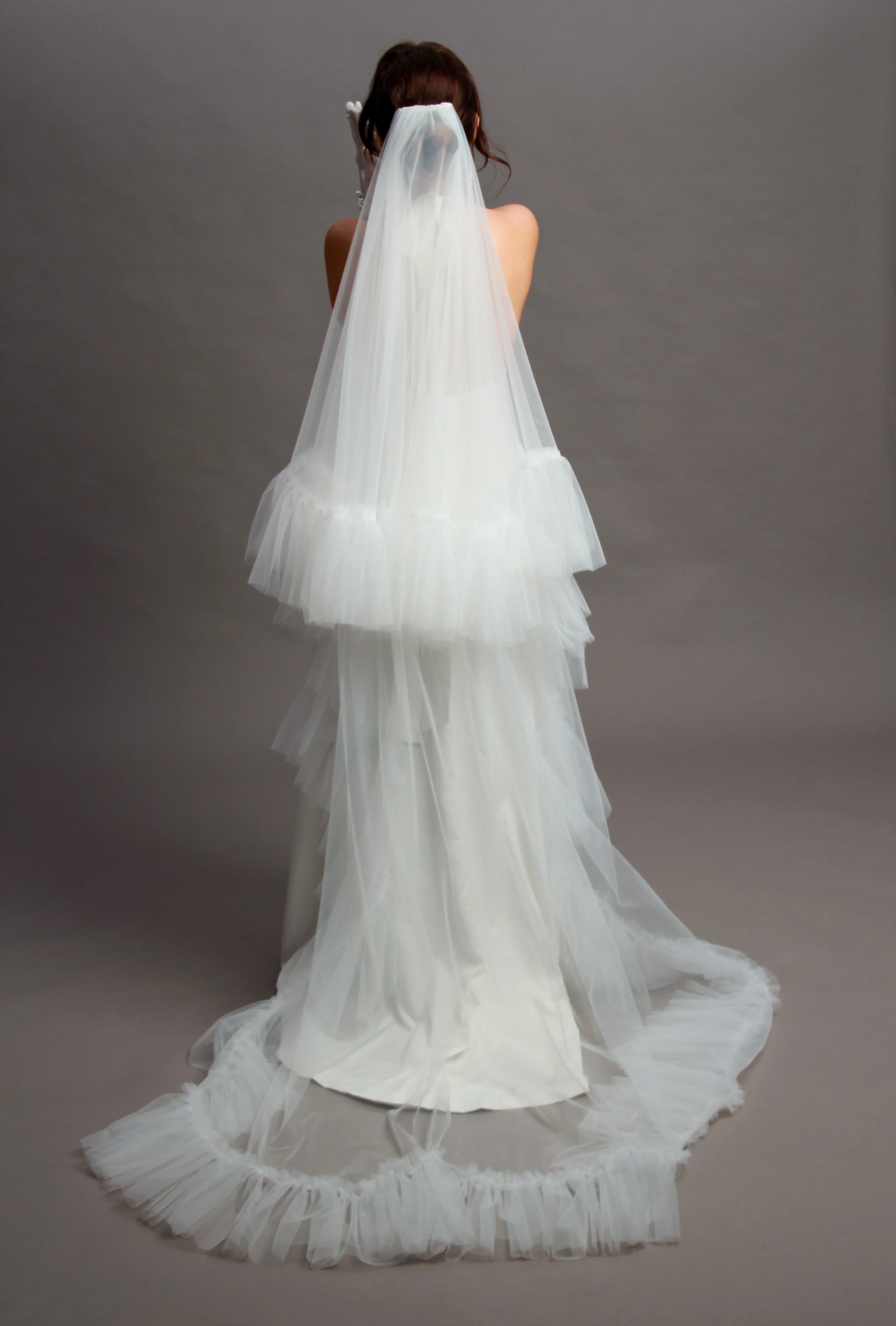 Cathedral Ruffled Wedding Veil