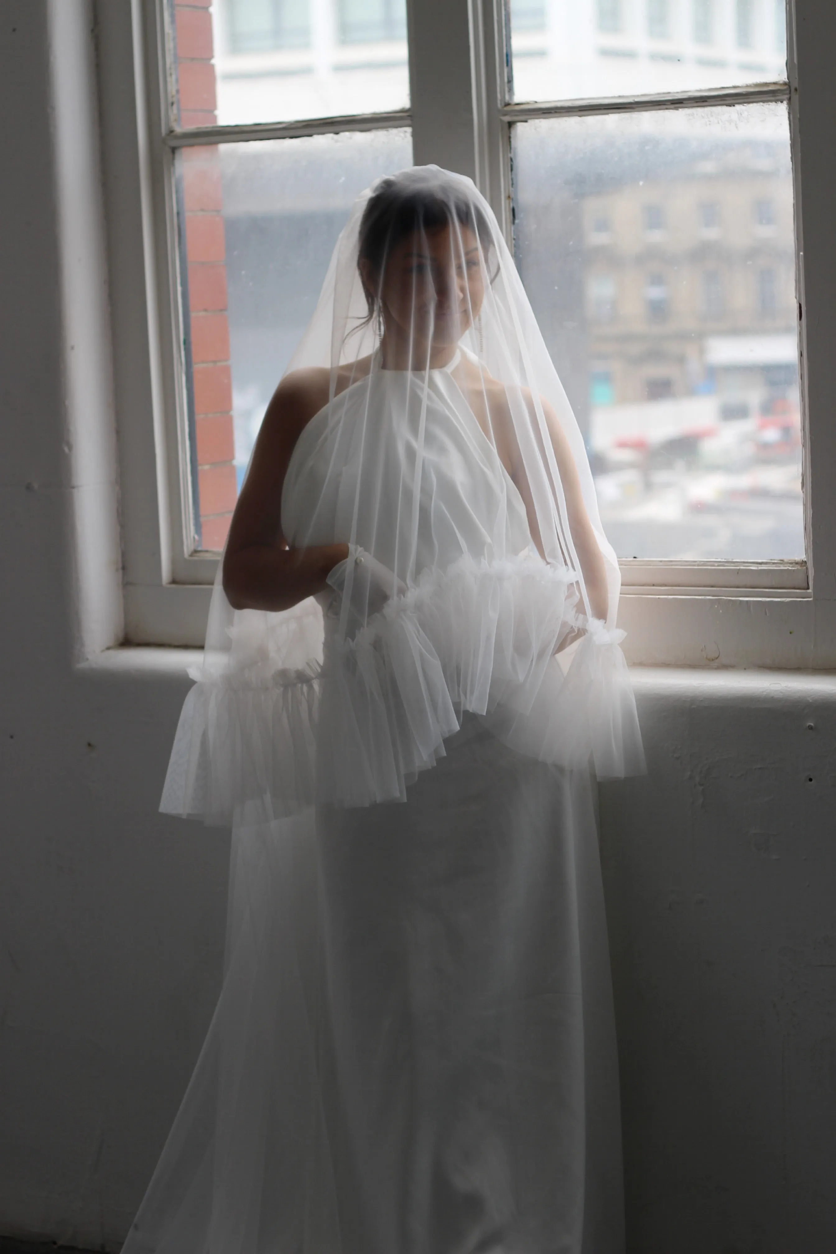 Cathedral Ruffled Wedding Veil