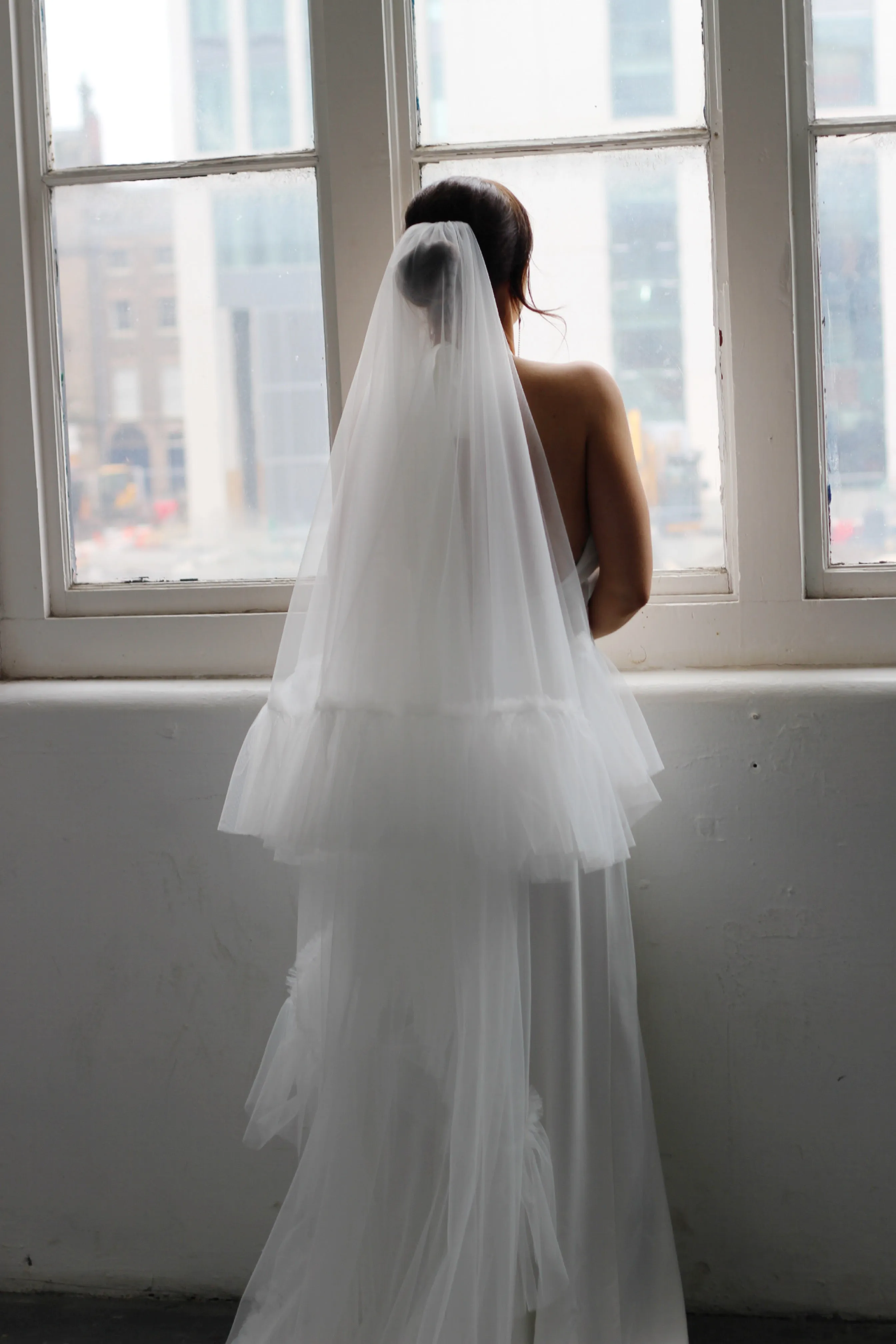 Cathedral Ruffled Wedding Veil
