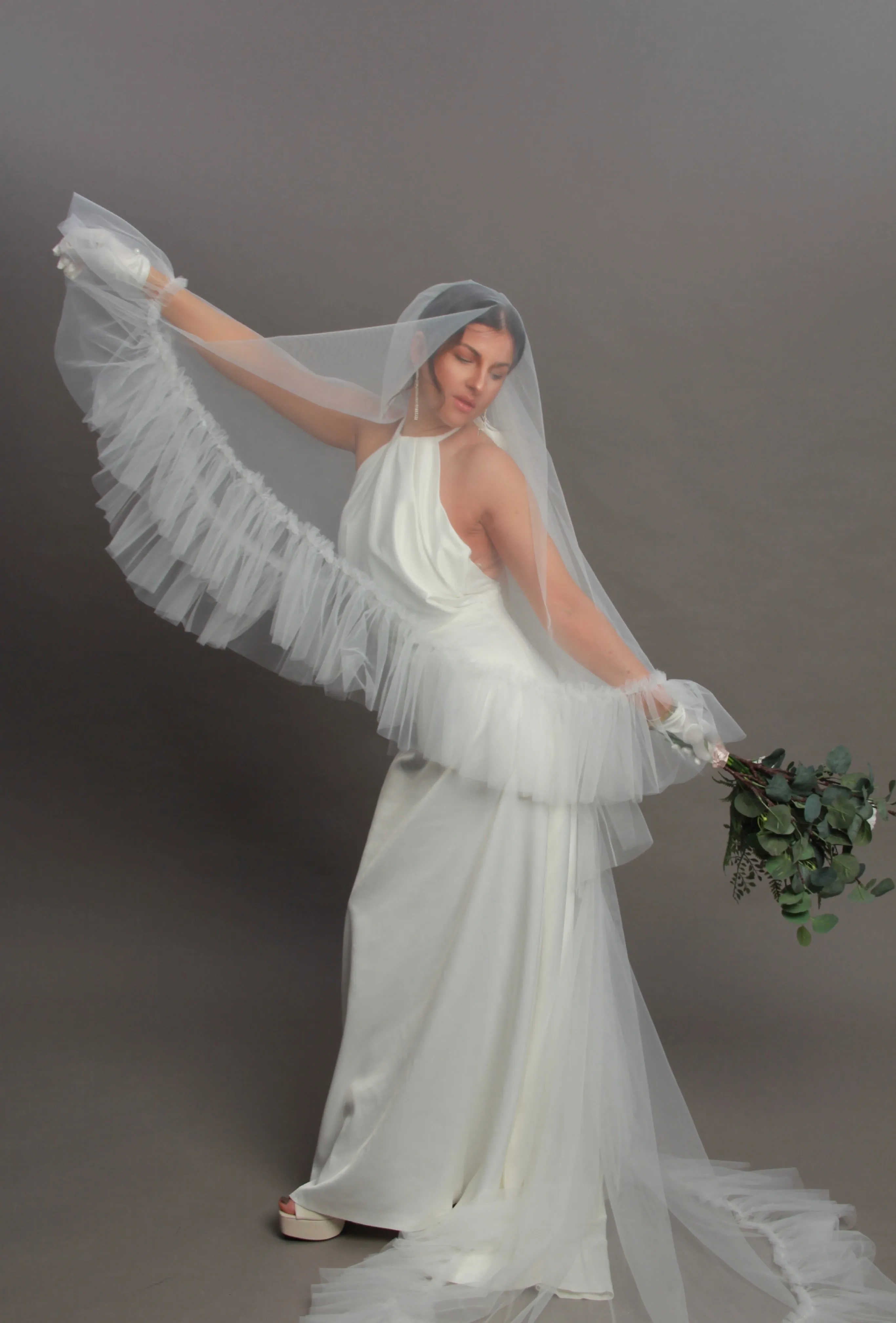 Cathedral Ruffled Wedding Veil