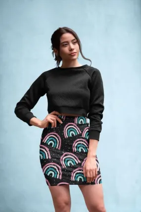 Cosmic Rainbow Night Dream Pencil Skirt