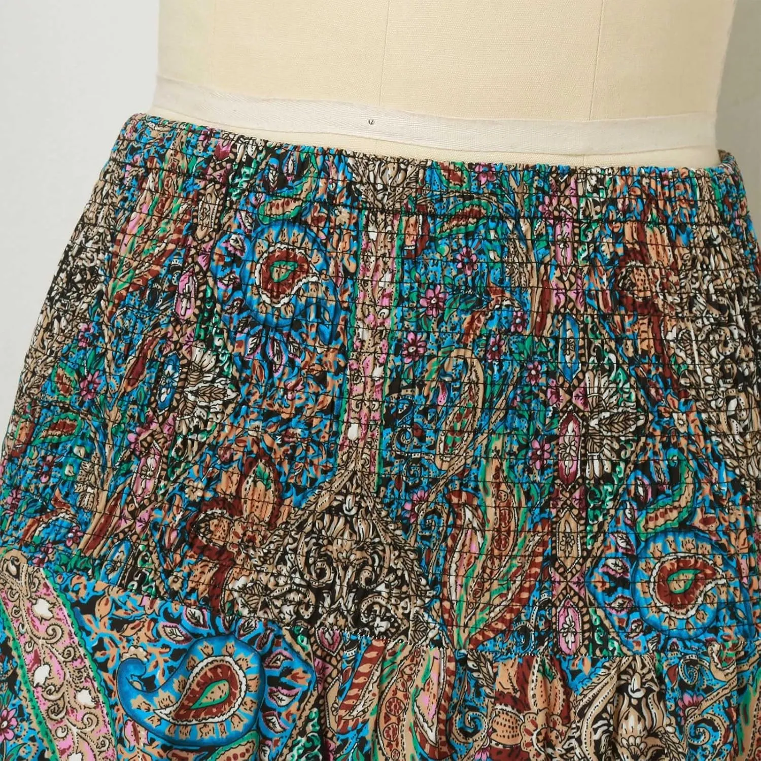Cute Skirts for Women Trendy High Elastic Waist Paisley Print Loose Pleated Long Flowy Maxi Skirts Ladies Boha Dress