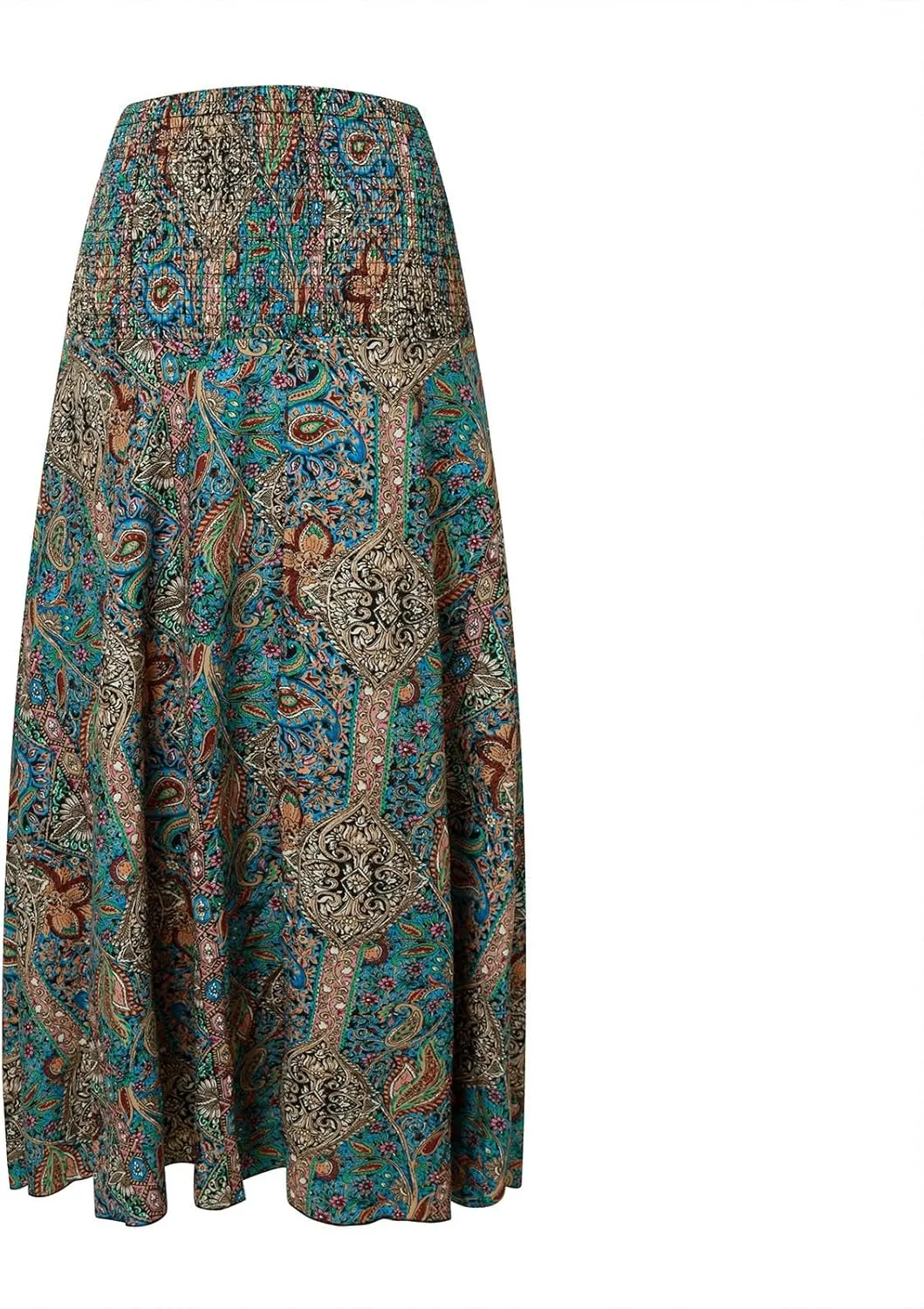 Cute Skirts for Women Trendy High Elastic Waist Paisley Print Loose Pleated Long Flowy Maxi Skirts Ladies Boha Dress