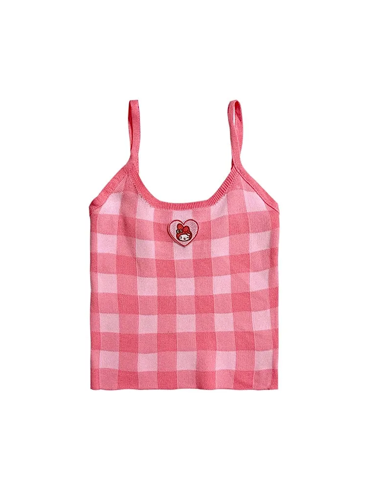 Dopamine Sweet Spicy My Melody Pink Heart Camisoles