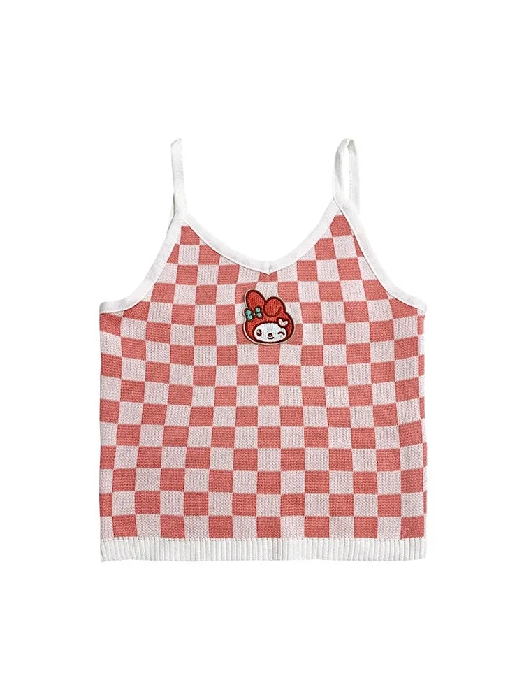 Dopamine Sweet Spicy My Melody Pink Heart Camisoles
