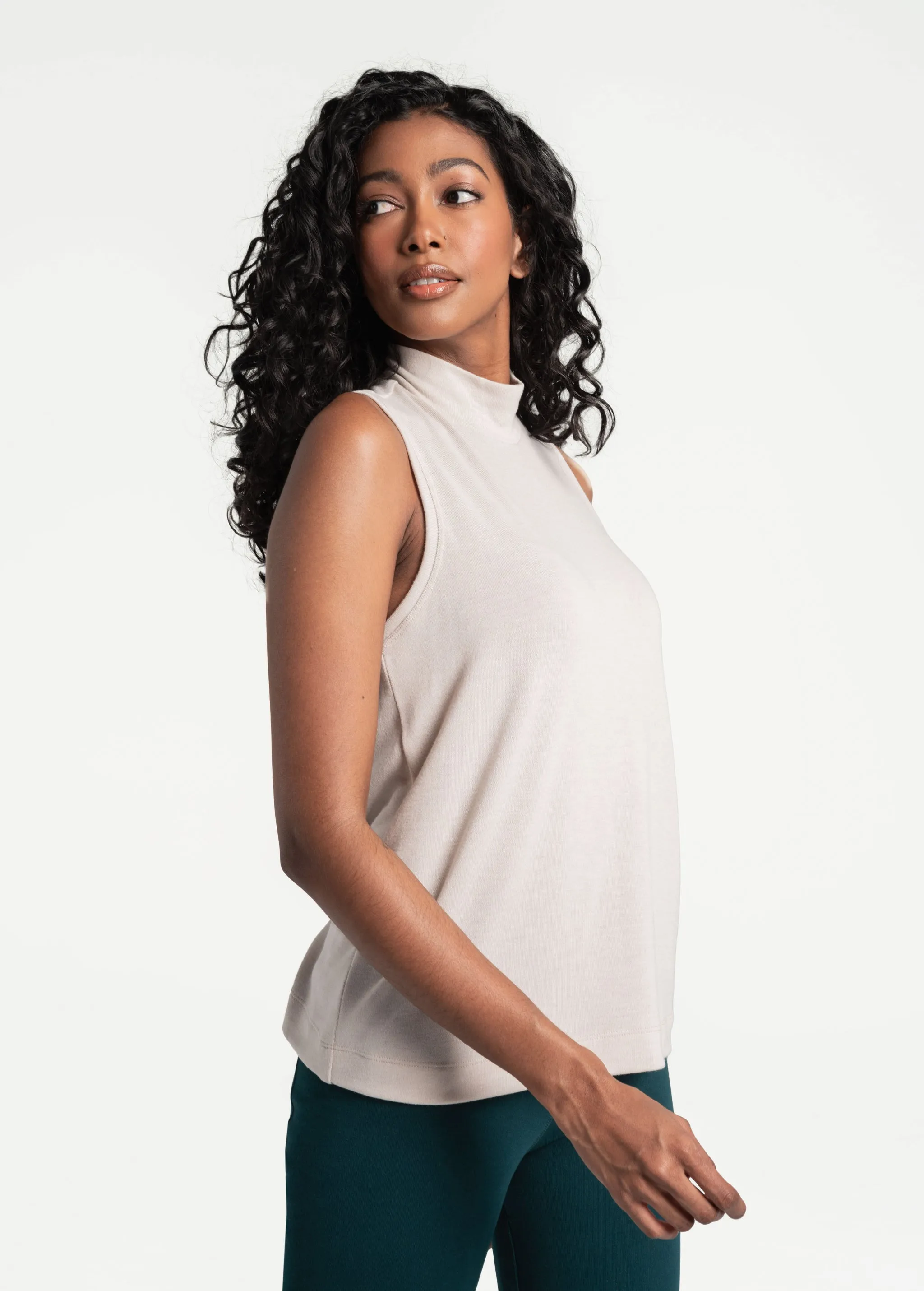 Downtown Sleeveless Mock Neck Top
