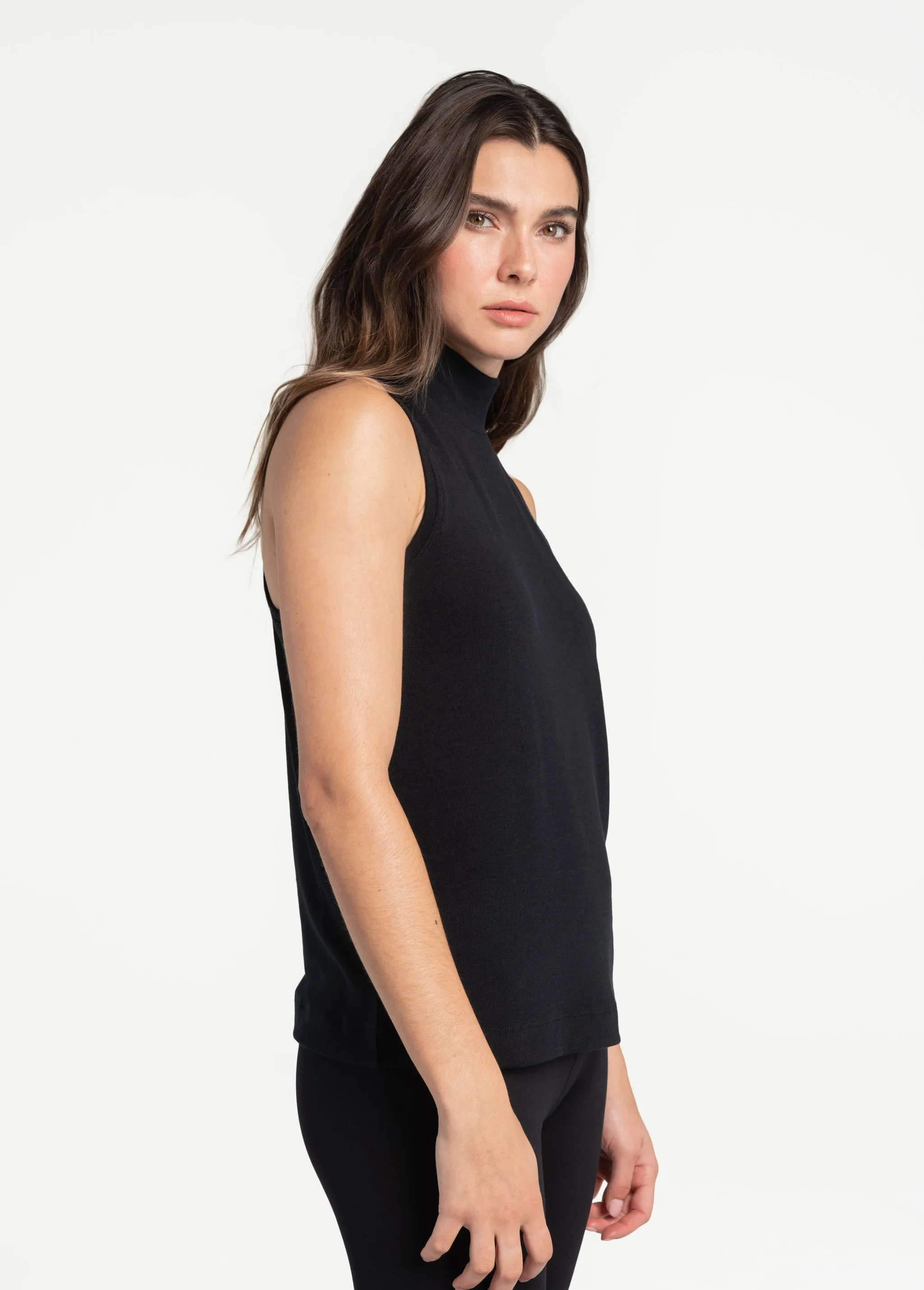 Downtown Sleeveless Mock Neck Top