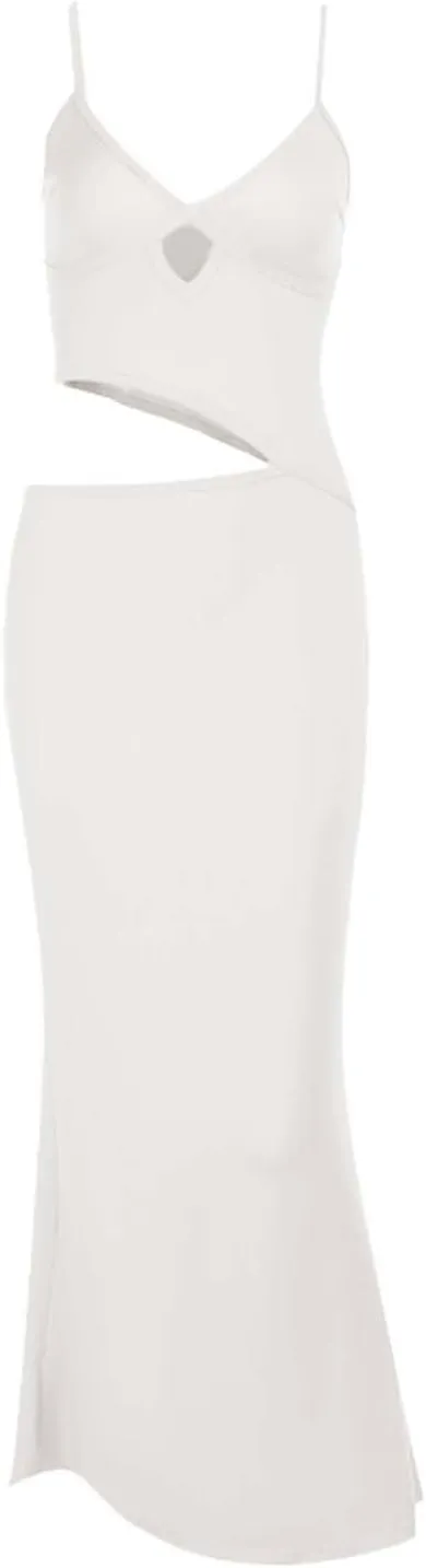Elegant Women's Deep V Neck Hollow Out Asymmetrical Color Block Dress  Stylish Sleeveless Casual Dress for
