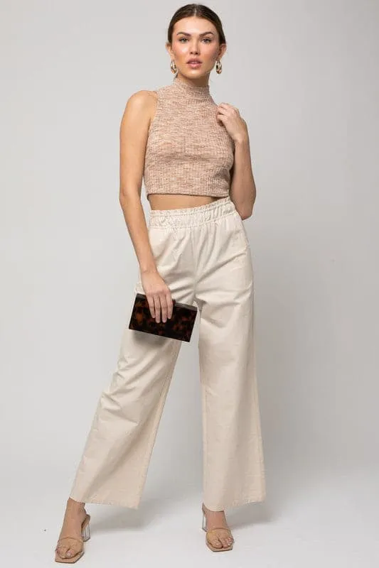 Escape Mock Neck Cropped Tank Top