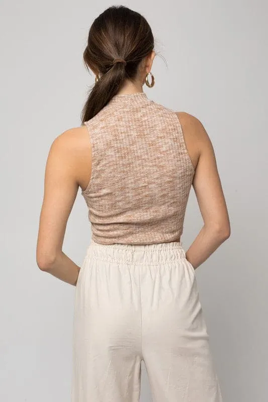 Escape Mock Neck Cropped Tank Top