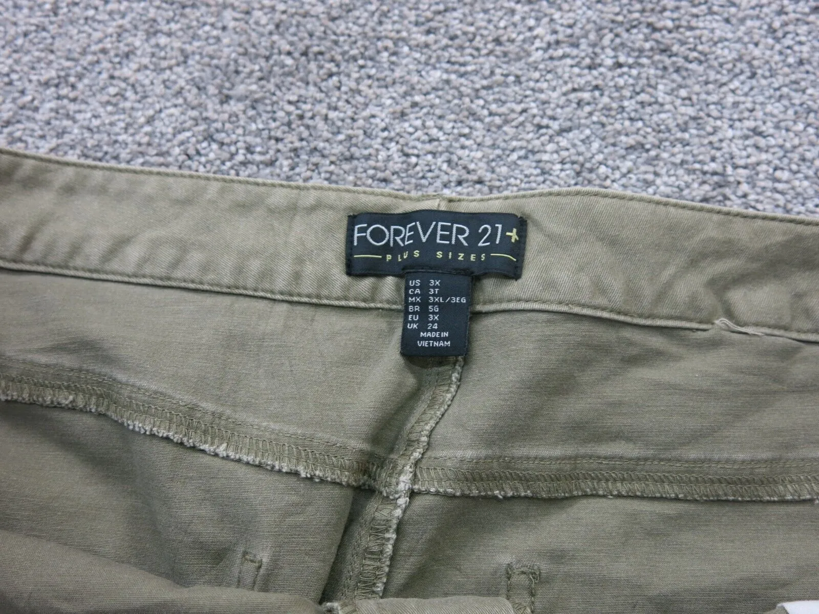 Forever 21 Womens Stretch Straight Pencil Mini Skirts Mid Rise Olive Plus SZ 3X