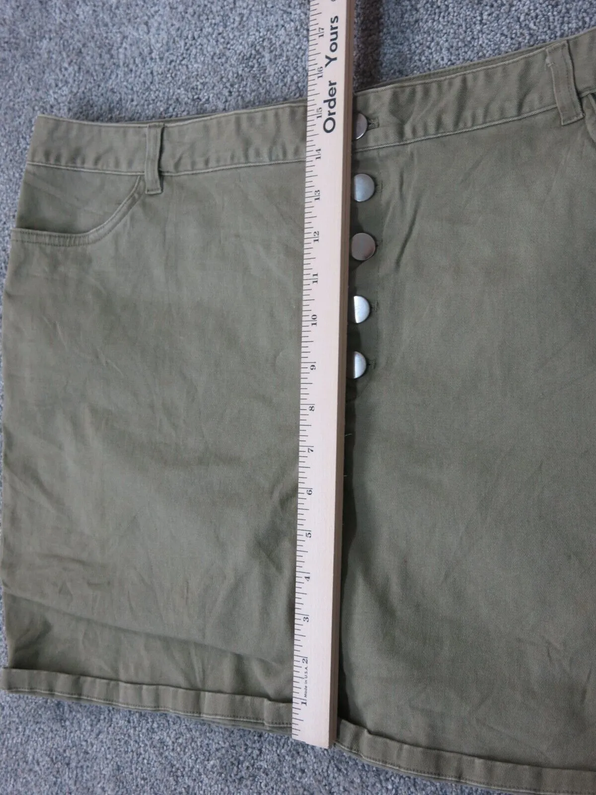 Forever 21 Womens Stretch Straight Pencil Mini Skirts Mid Rise Olive Plus SZ 3X