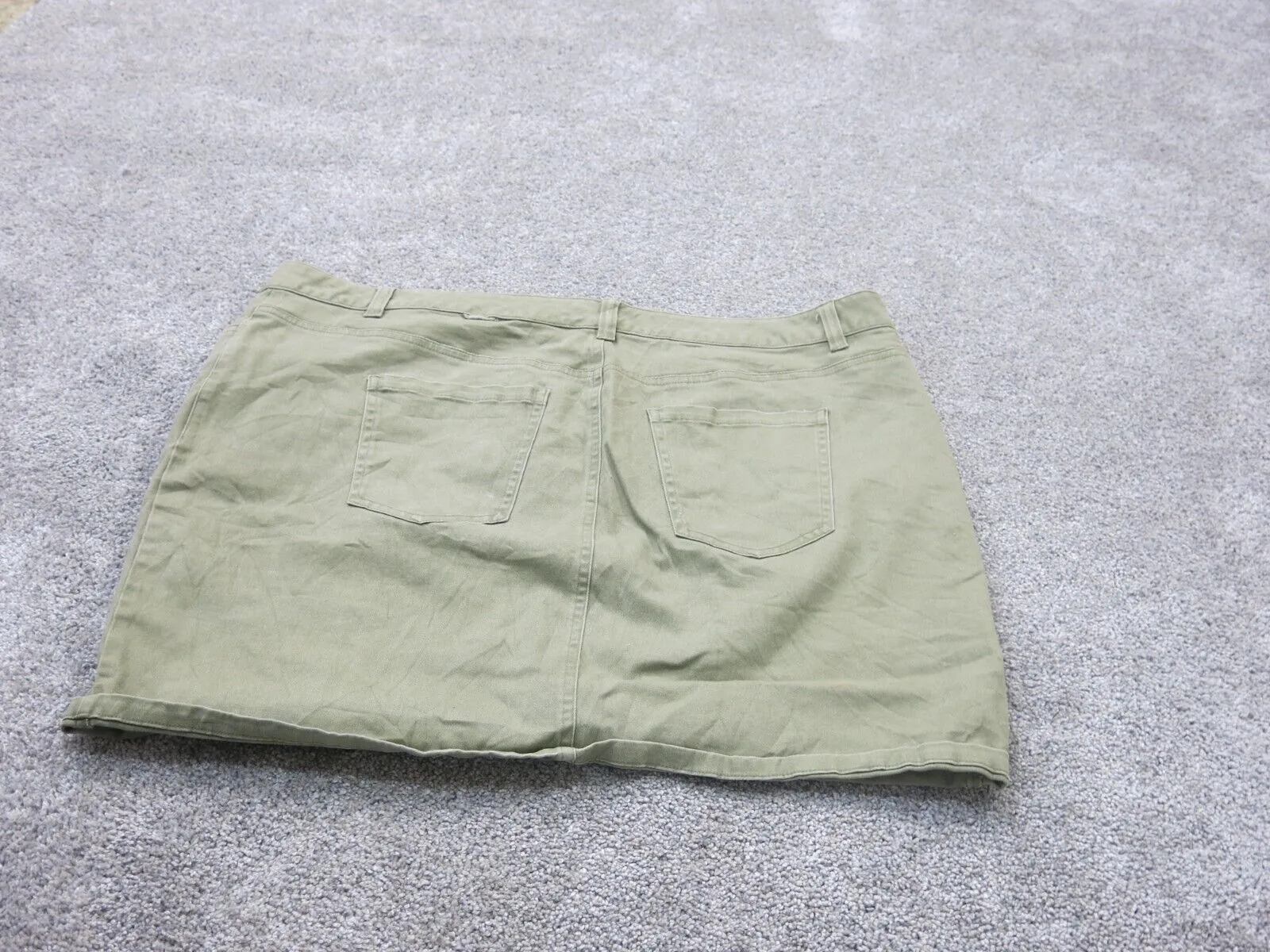 Forever 21 Womens Stretch Straight Pencil Mini Skirts Mid Rise Olive Plus SZ 3X