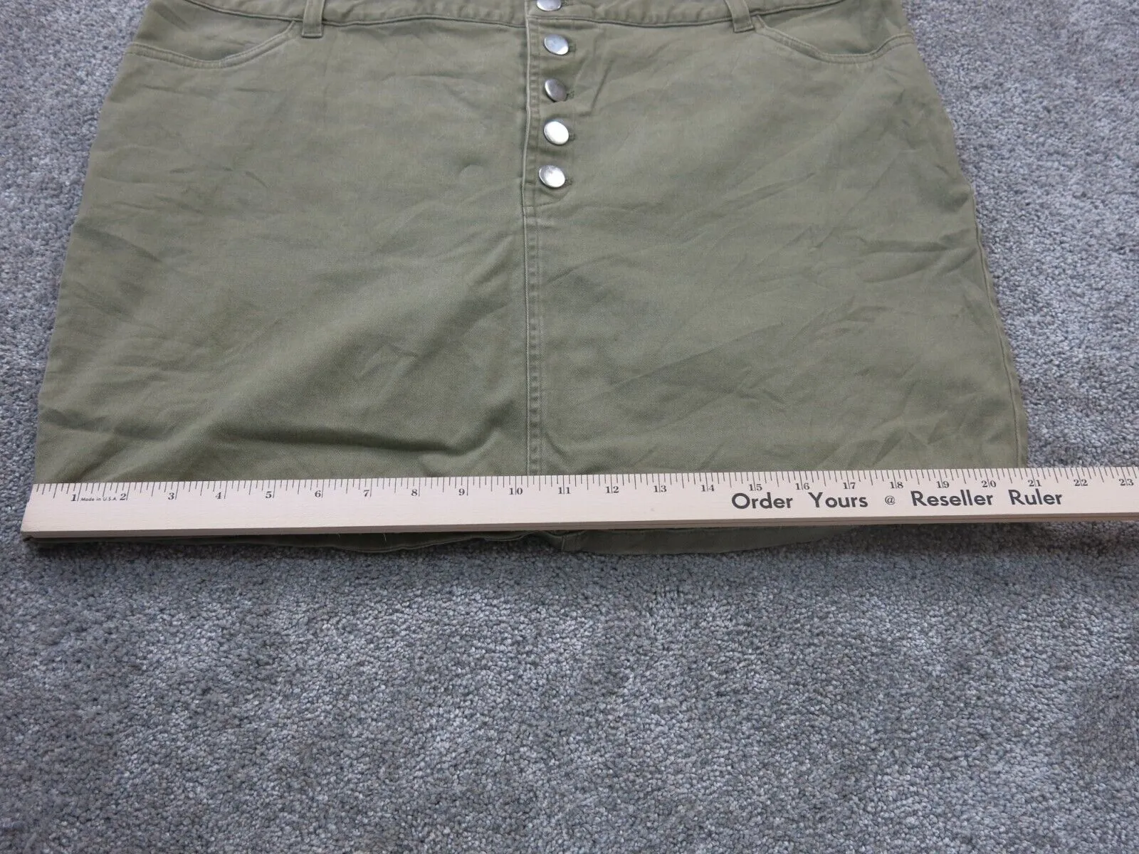 Forever 21 Womens Stretch Straight Pencil Mini Skirts Mid Rise Olive Plus SZ 3X