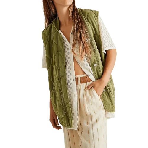 Free People Billy Military Vest Adventurer In Green