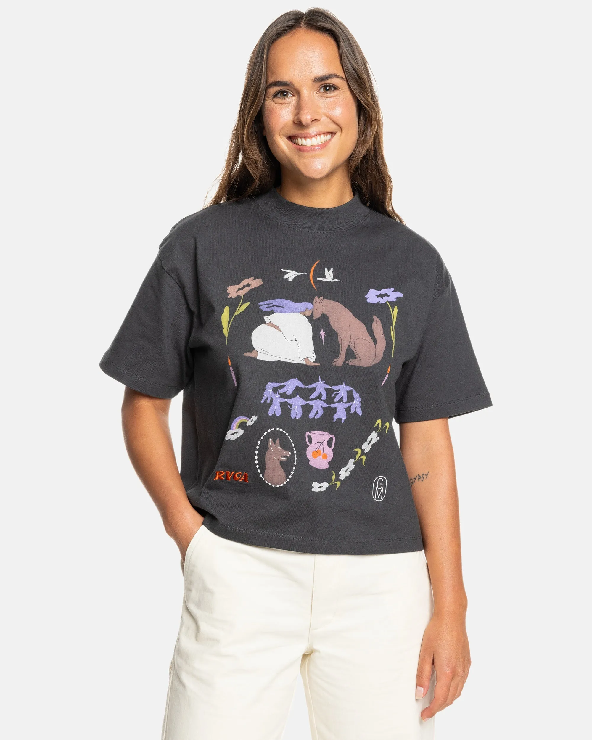 Gabrielle Monceaux Kinney Tee - Washed Black