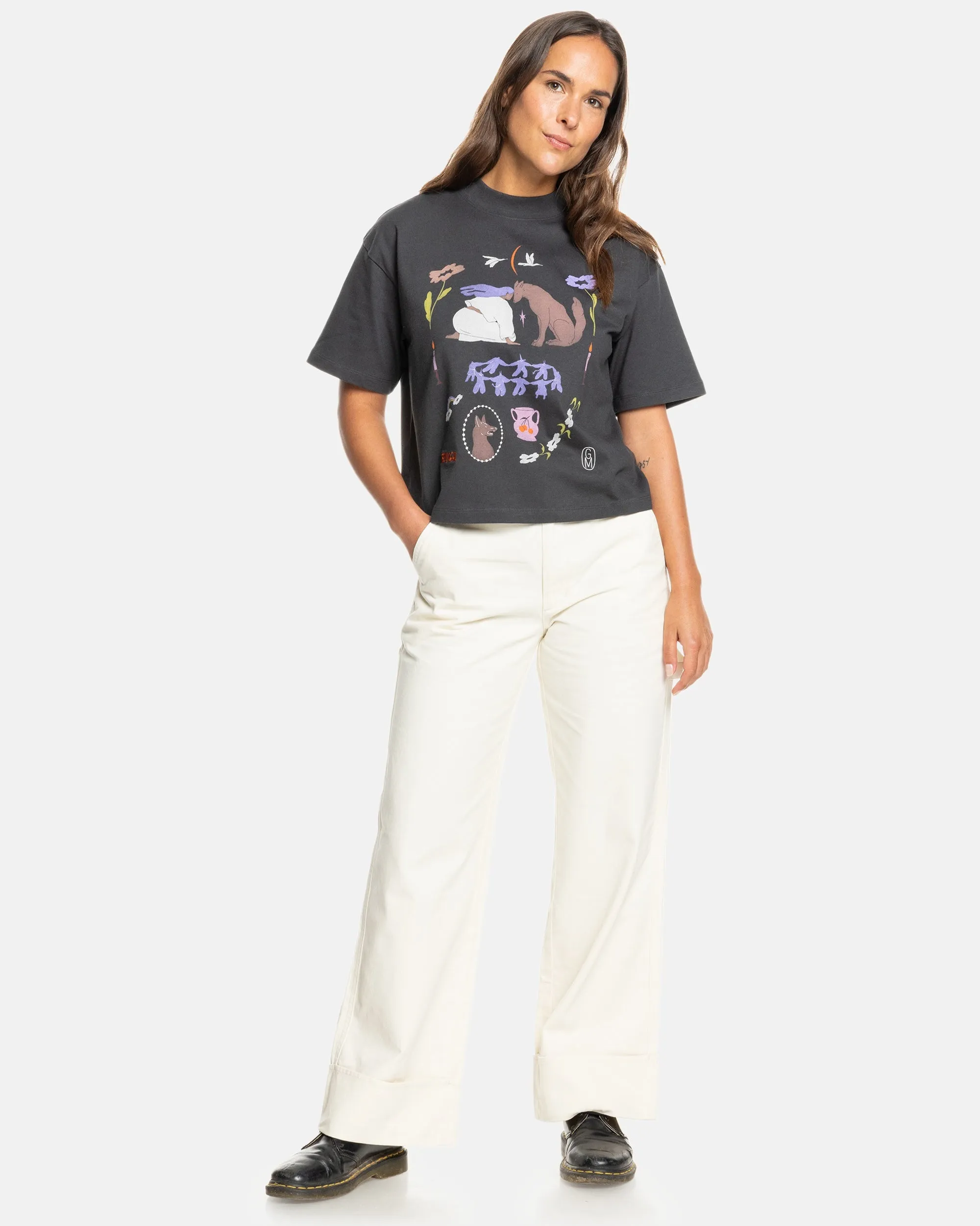 Gabrielle Monceaux Kinney Tee - Washed Black