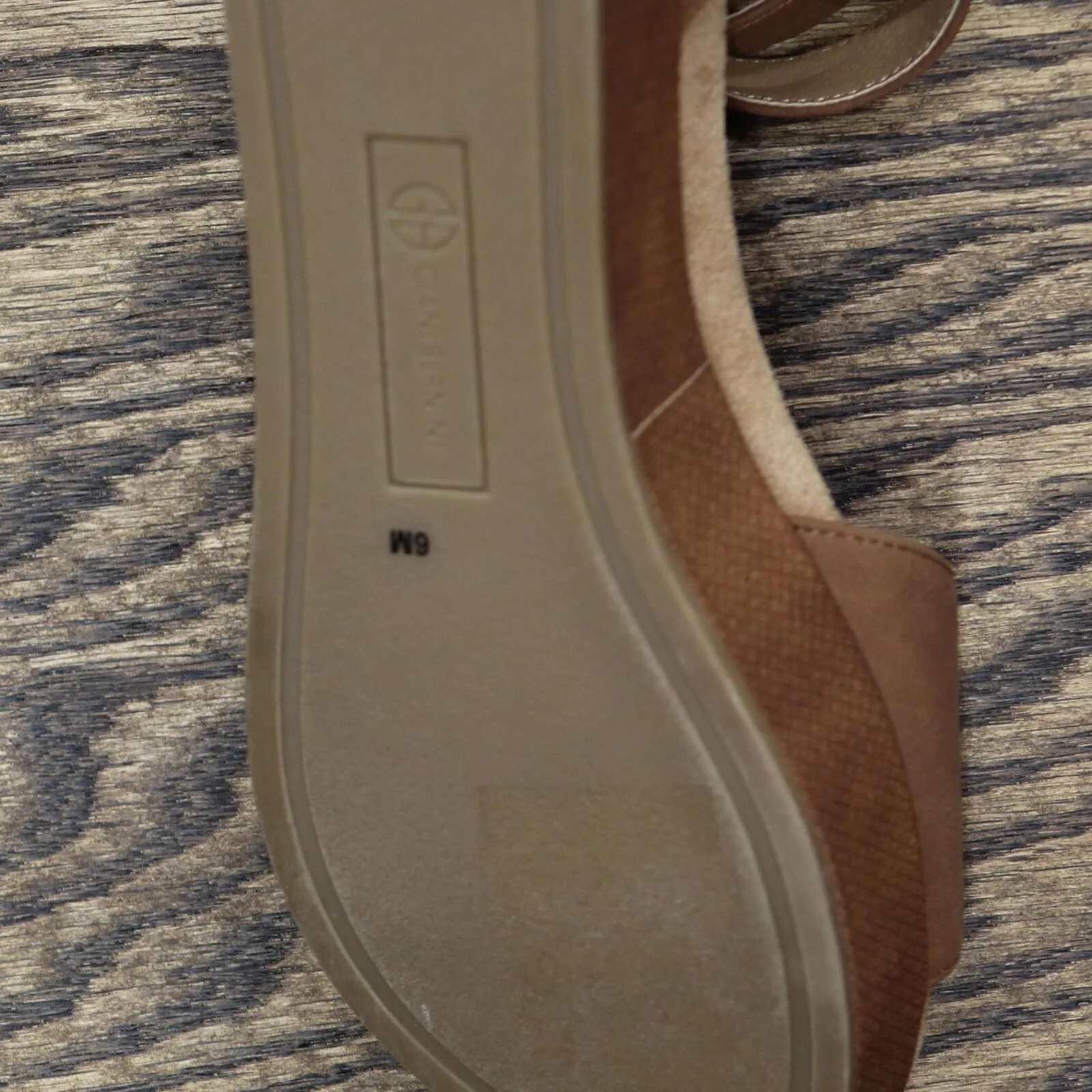 Giani Bernini Womens Ellenaa Nubuck Wedge Sandals 10011734900 Cognac Brown 6M