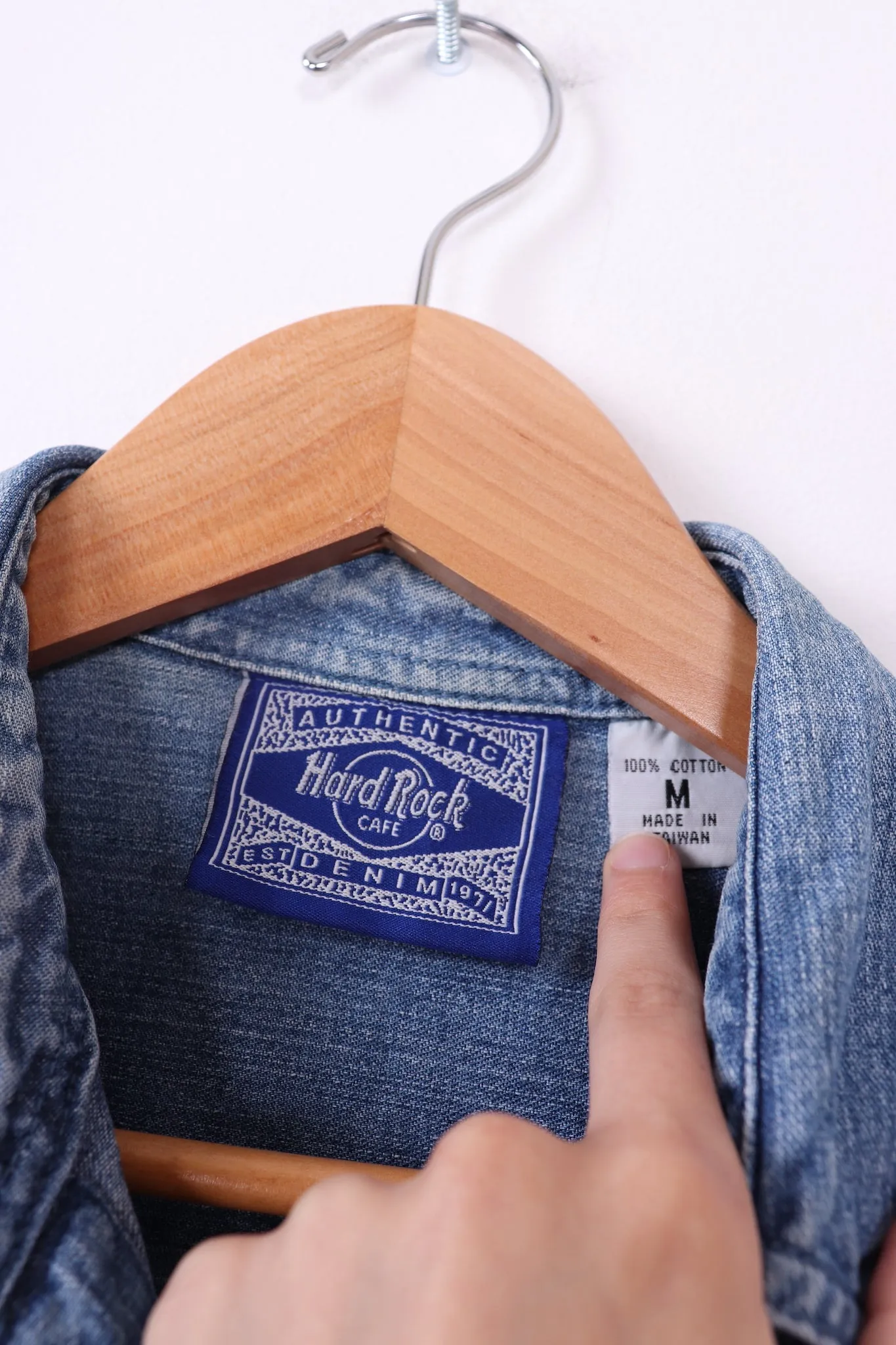 Hard Rock Cafe Cleveland, Ohio Denim Button Down Blouse