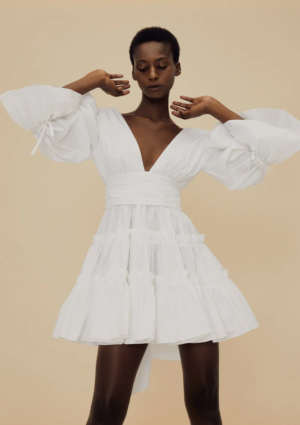 Hortensia Ruffled Open-Back Mini Dress