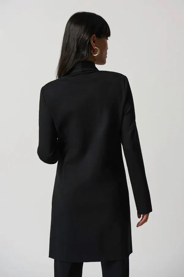 Joseph Ribkoff 233064 Black Buckle Closure Longline Coat Jacket