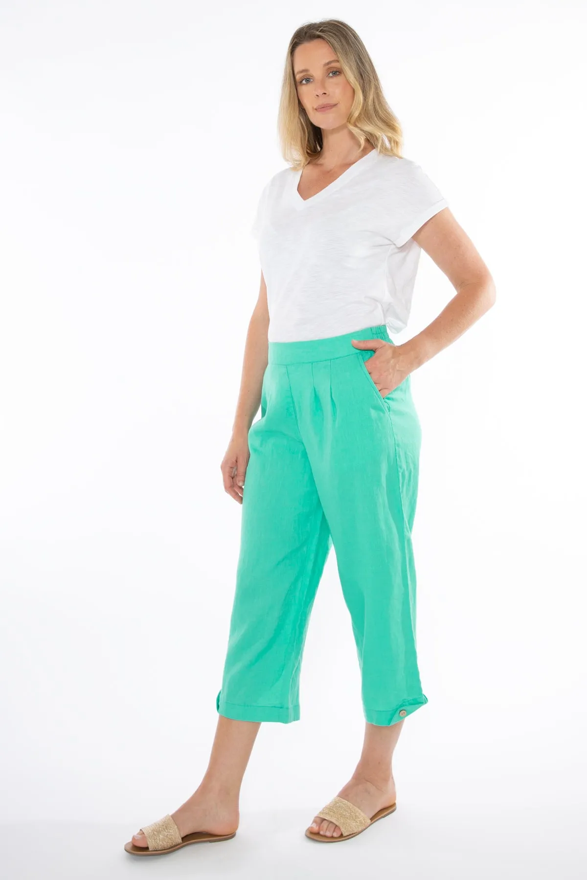Jump - 3/4 Pleat Detail Pant Seafoam | 576J7118A