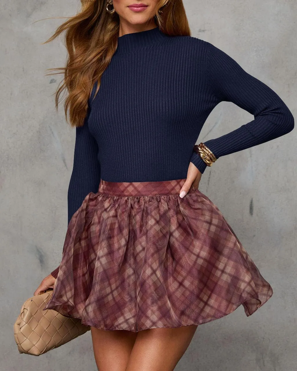 Lacozy Mock Turtle Necks Tops for Women Long Sleeve Ribbed Knit Sweater Slim Fit Basic Layer Shirts 2025 Fashion Spring Top