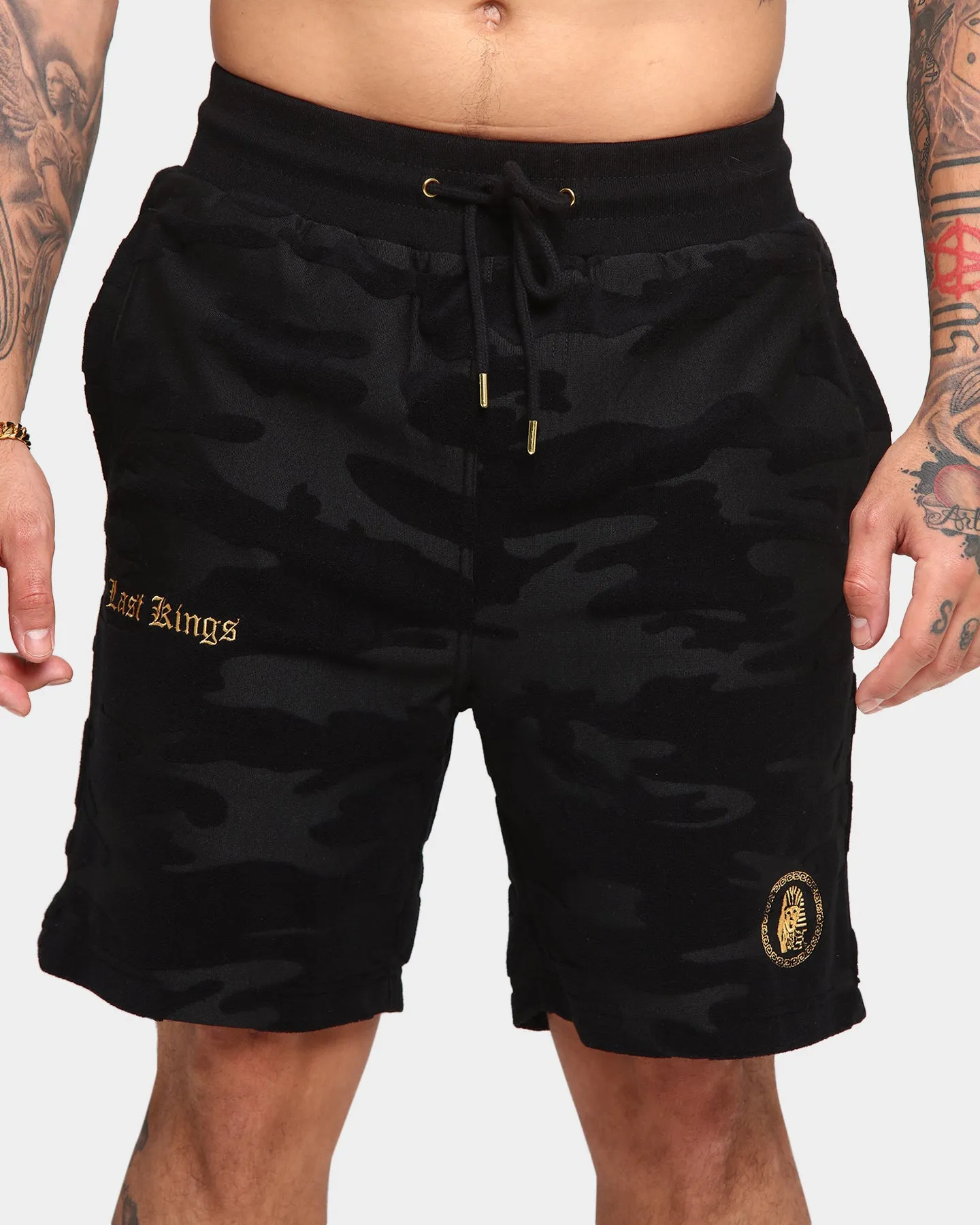 Last Kings Camo De Luxe Sweat Shorts Black