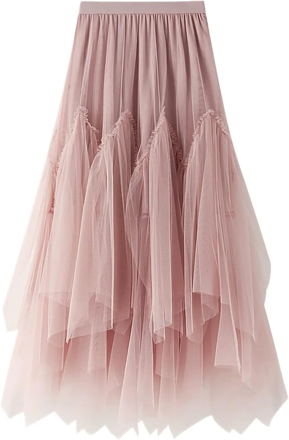 Long Skirts for Women Trendy 2025 Summer Lightweight High Elastic Waist Casual Mesh Sheer A Line Shirts for Vacation