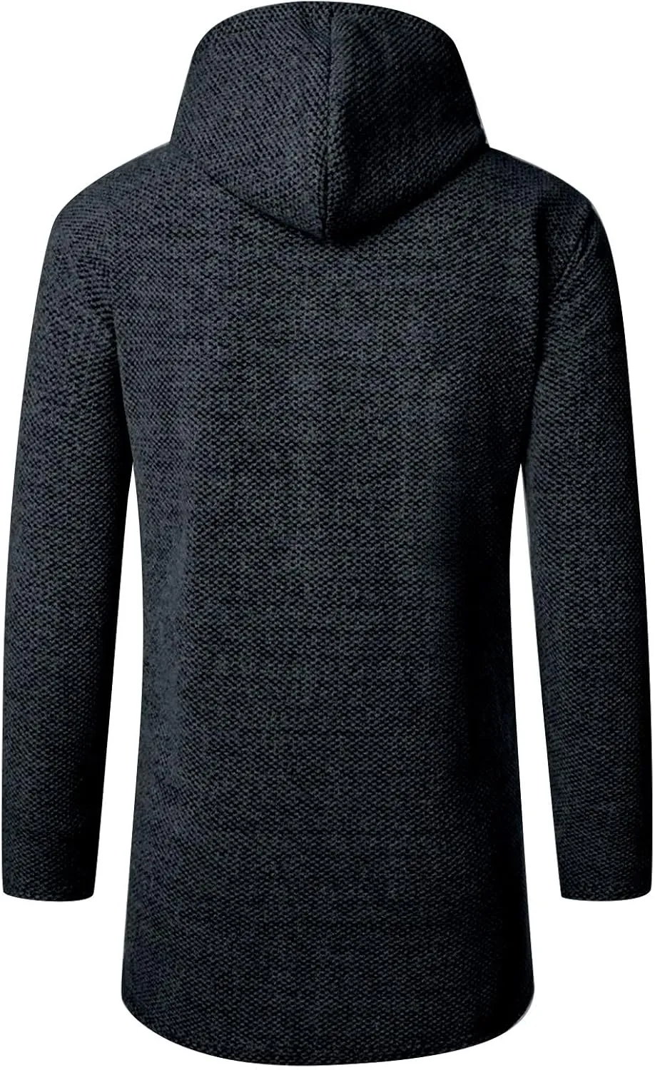 Men's Wool Blend Jacket Winter Warm Sherpa Lined Thicked Overcoats Casual Slim Medium Long Plush Fleece Hooded Coats