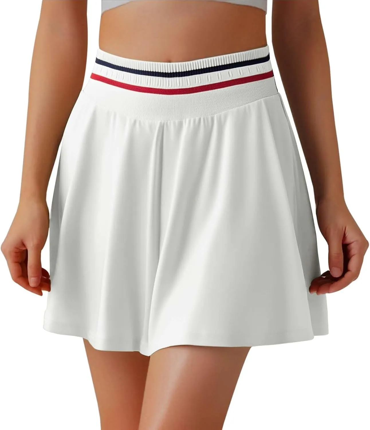 Mini Skirt for Women High Elastic Waist Sports Tummy Control Flowy Yoga Short Skirts for Summer Running Athletic