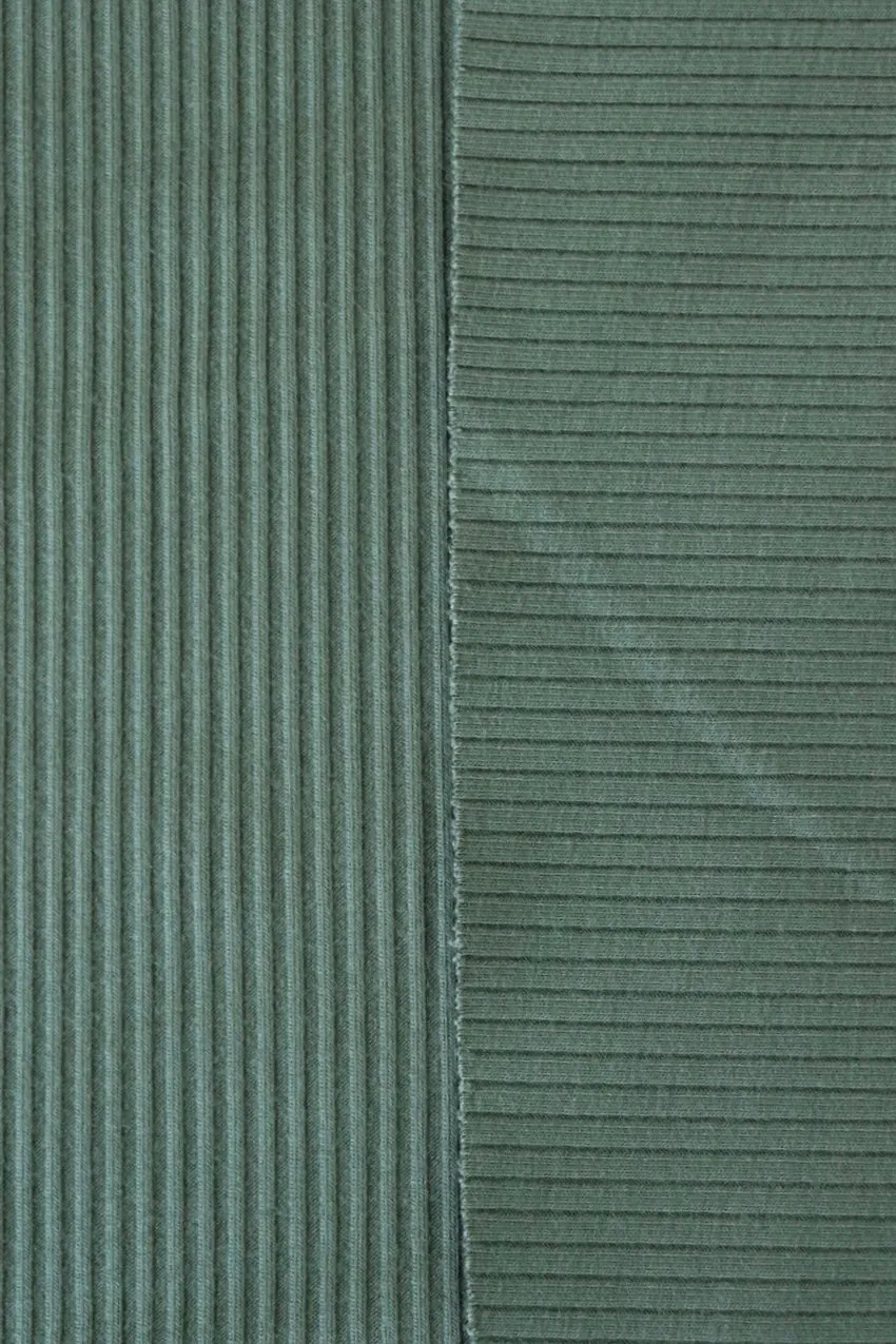 Neptune Green Rayon Spandex Heavy 4x2 Rib Knit