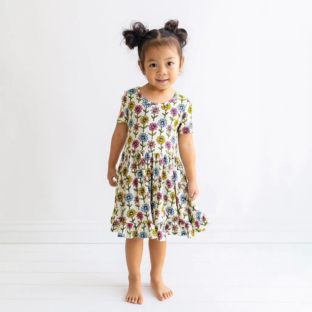Posh Peanut Maya Lynn Short Sleeve Ruffled Twirl Dress