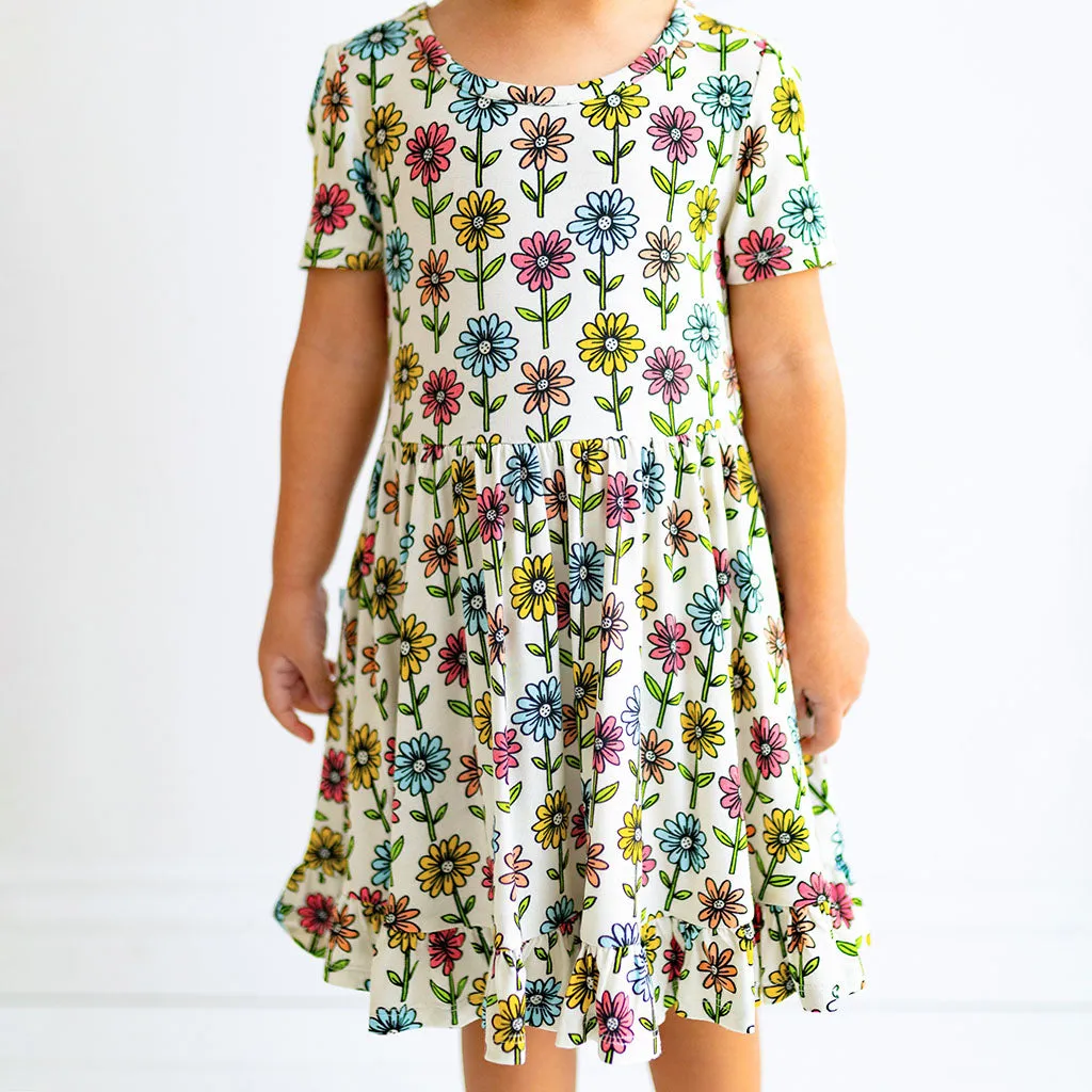 Posh Peanut Maya Lynn Short Sleeve Ruffled Twirl Dress