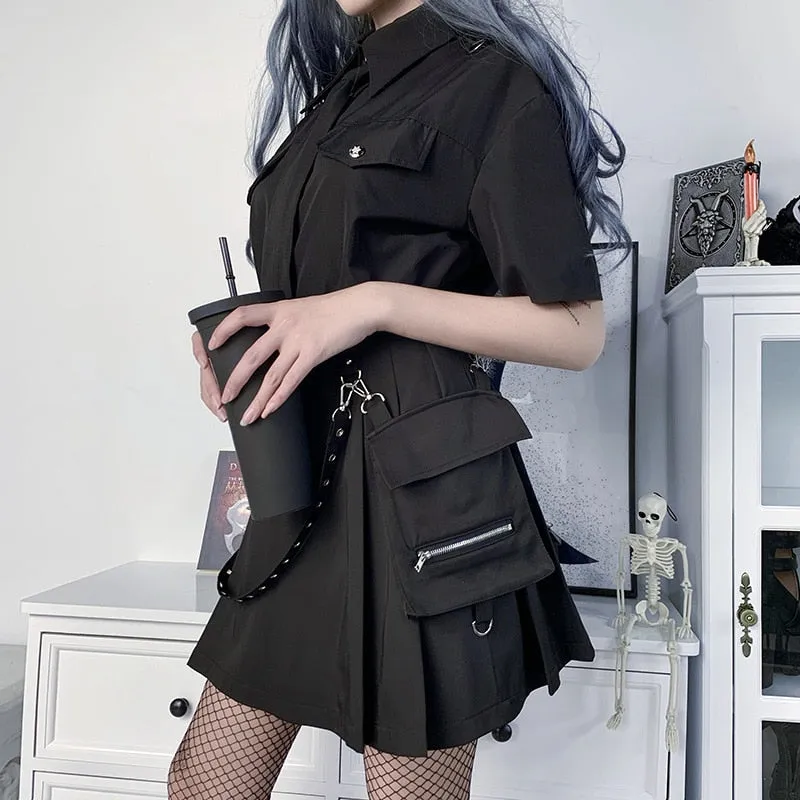 Punk gothic High Waist Black Skirts