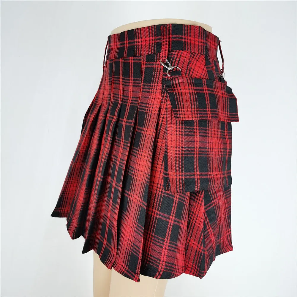 Punk gothic High Waist Black Skirts